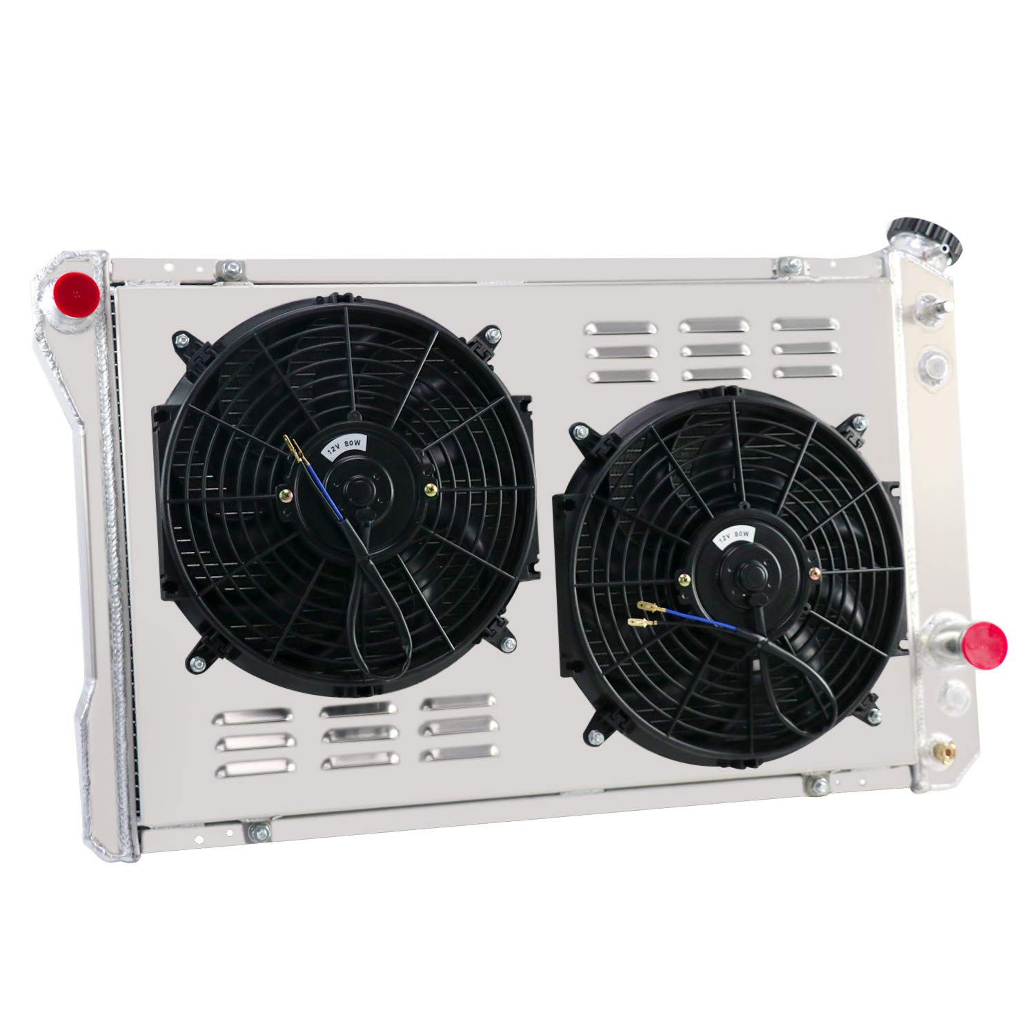 ALLOYWORKS 4-Row Core All-Aluminum Radiator with Dual 12