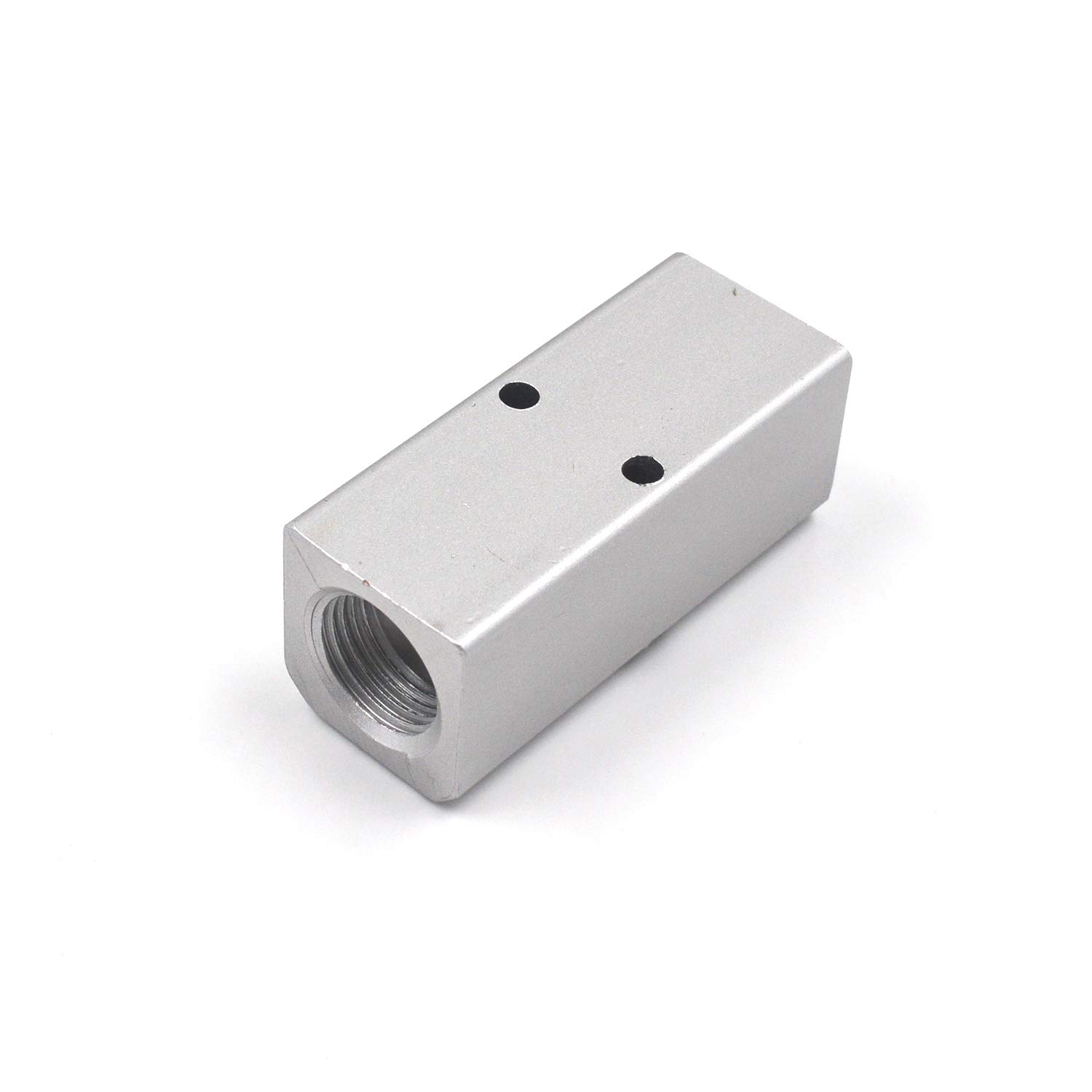 2-Way Aluminum Air Distribution Block for Pneumatic Compressor - Tulead Air Manifold (Silver) | Ideal for Industrial Automation, HVAC Systems & Pneumatic Tool Setups