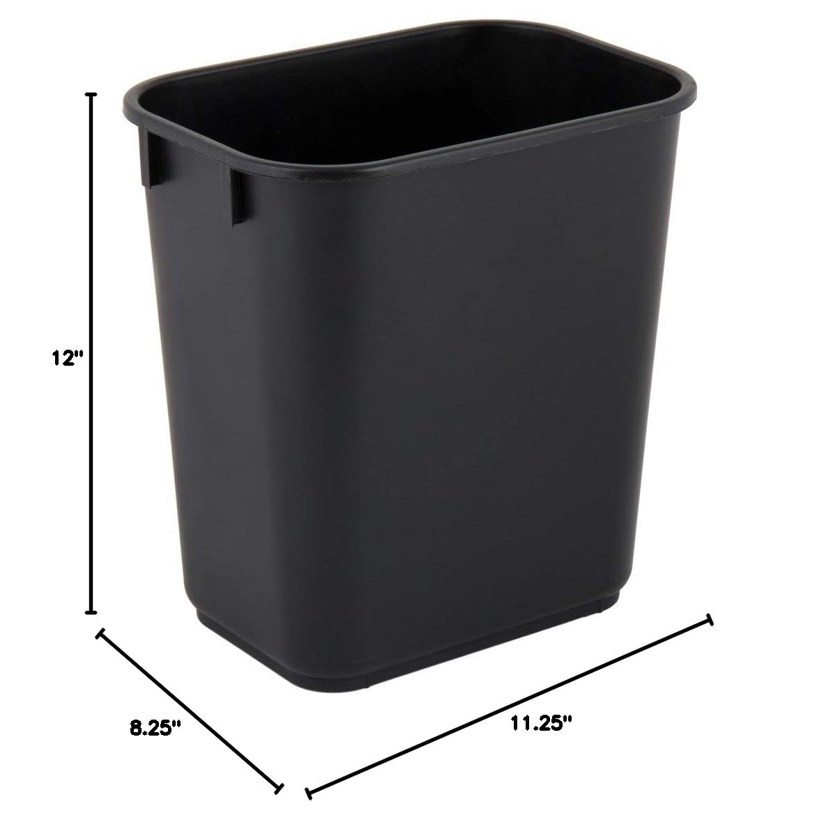 PRO&Family 10-Pack 13 Qt (3 Gallon/11L) Rectangular Brown Trash Cans - Kitchen Waste Baskets, Office Recycling Bins, Bathroom & Bedroom Garbage Cans for Home & Business Use