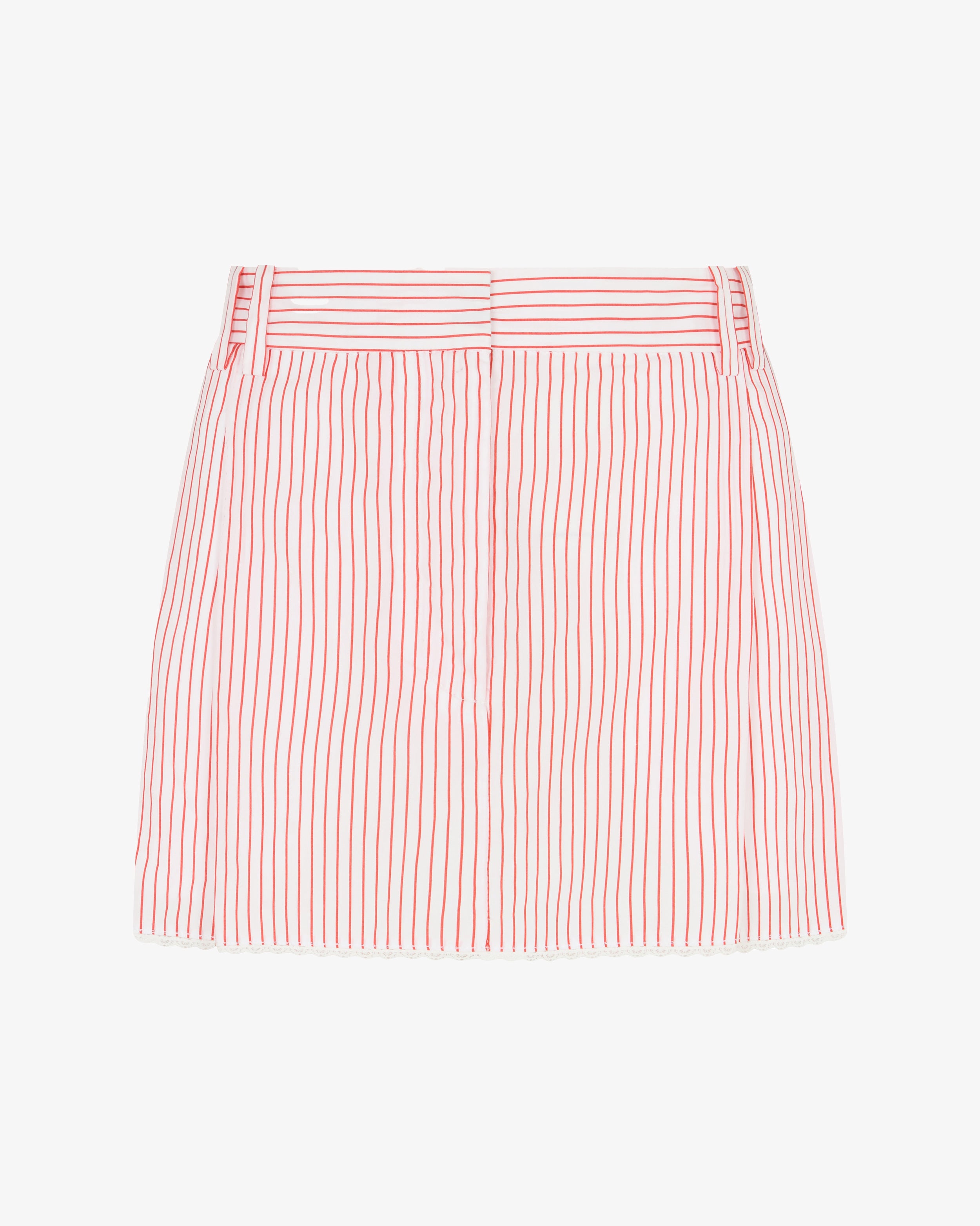 Striped Serena Mini Skirt - Red & White Floral Summer Skirt for Women | Casual Outfit, Beachwear, Party Dress