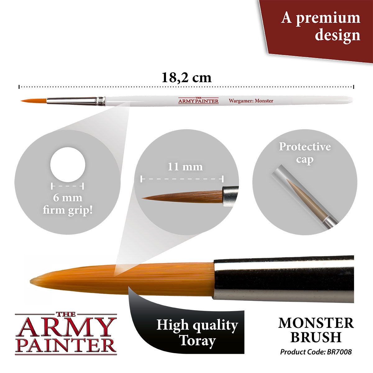 Wargamer Brush: Monster - High-Quality Miniature Painting Brush for Tabletop Gaming & Warhammer - Perfect for Detailed Model Painting & Hobbyists