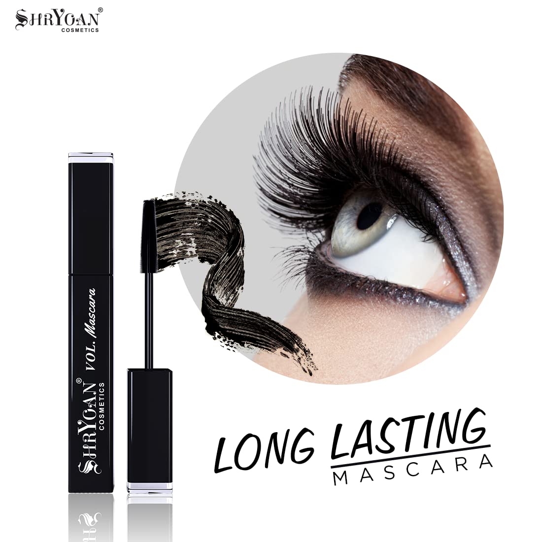 Shryoan Volumizing Mascara 8ml - Lengthening & Thickening Waterproof Mascara for Dramatic Lashes | Perfect for Day to Night Makeup & Special Occasions