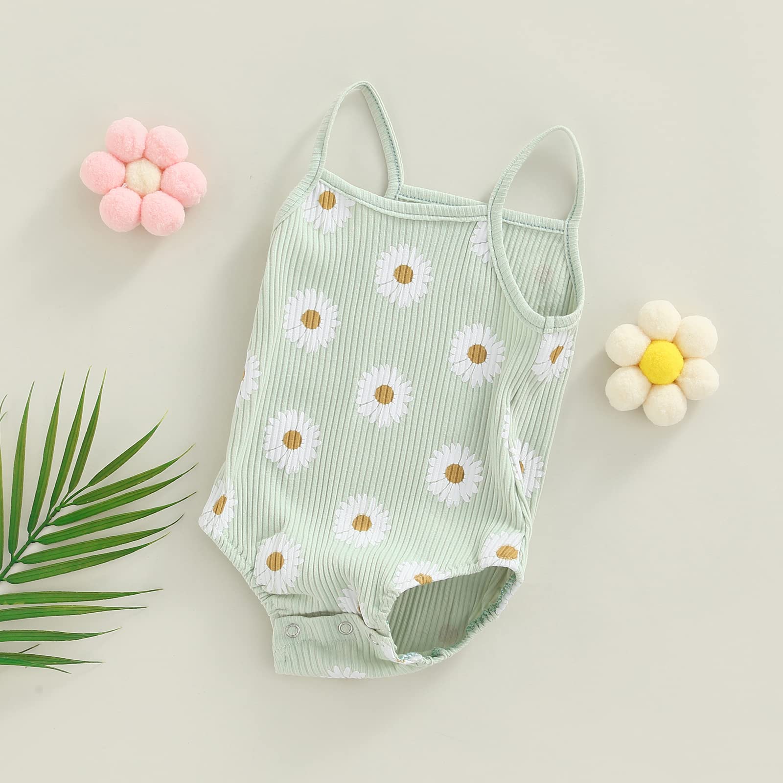 Summer Baby Girl Clothes | Newborn Floral Onesie | Cute Infant Ribbed Cotton Romper | Girls Outfit for Playdates & Photo Shoots