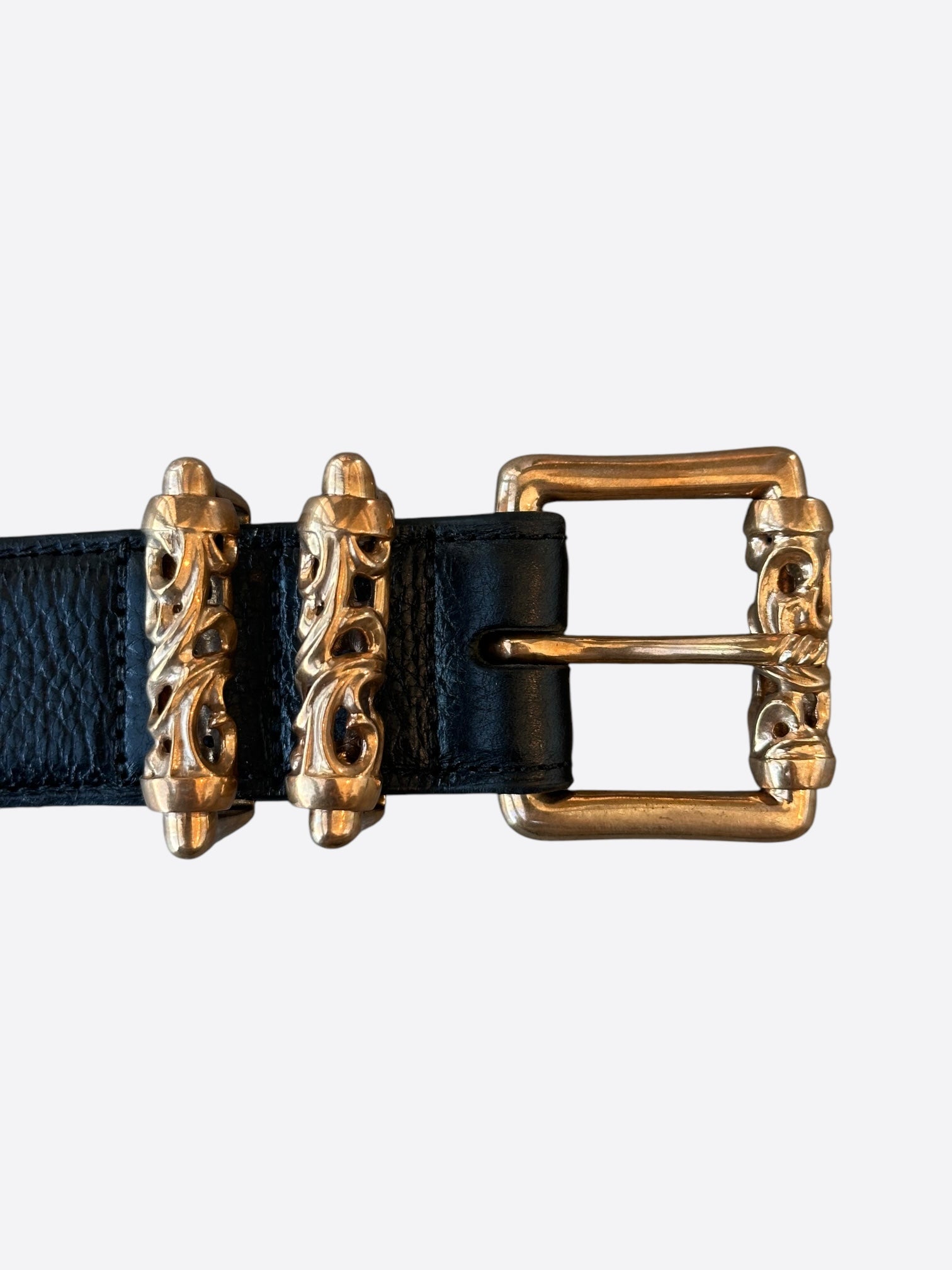 Chrome Hearts Brass Roller Belt - Genuine Leather Adjustable Waistband for Men & Women | Perfect for Casual Wear, Jeans, and Fashion Accessories