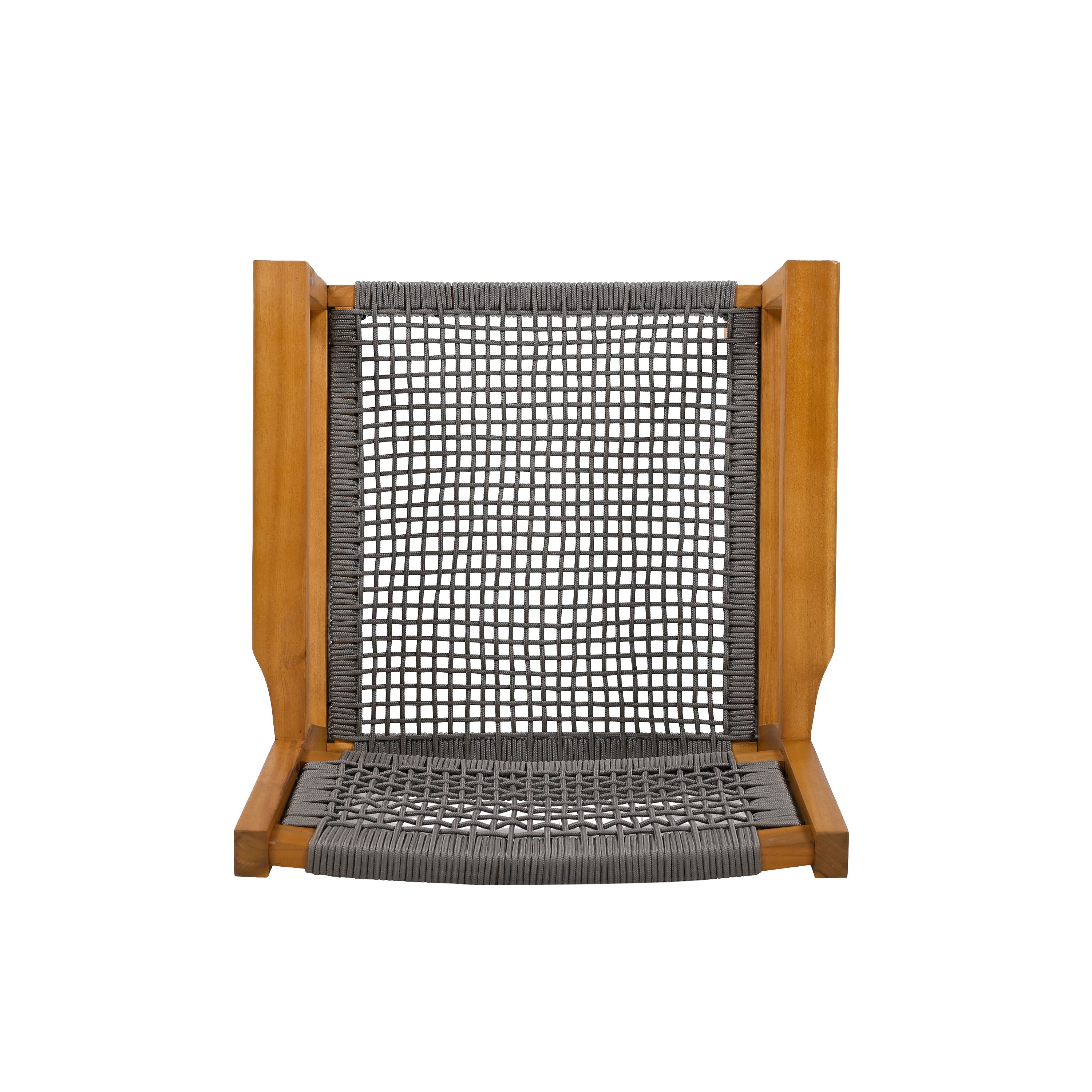Braided Dining Chair - Dark Grey Woven Rattan Seat, Modern Boho Style for Kitchen, Dining Room, Patio & Outdoor Use