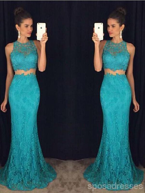 Green Mermaid Two-Piece Halter Prom Dress for Women - Elegant Evening Gown for Formal Events, Parties & Special Occasions | Style 12656