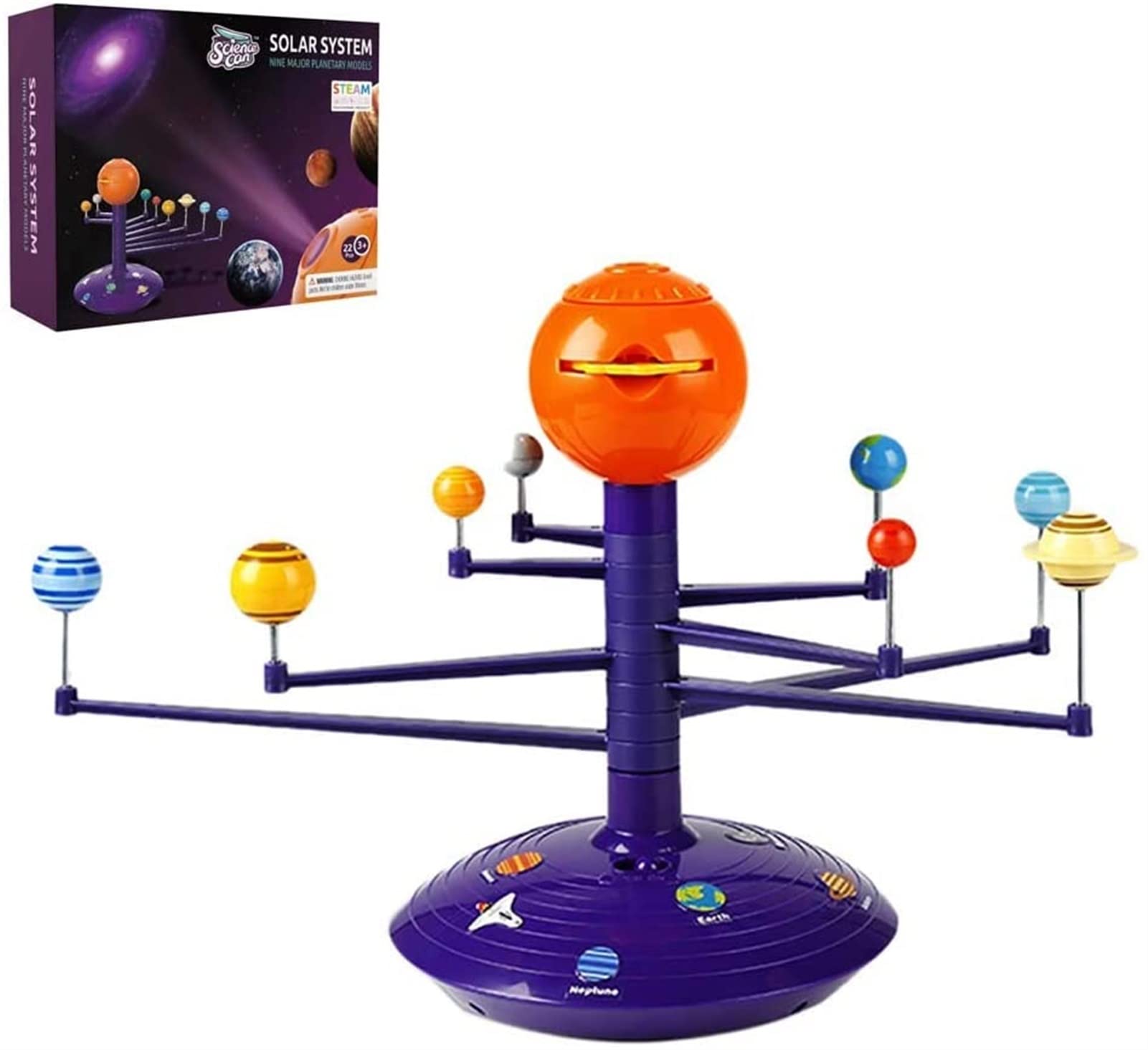 DIY Solar System Model Kit for Kids - STEM Educational Toy with 8 Painted Planets & HD Planetarium Projector | Astronomy Learning, Space Exploration Gift for Boys & Girls | Perfect for Classroom, Bedroom Decor & Science Projects