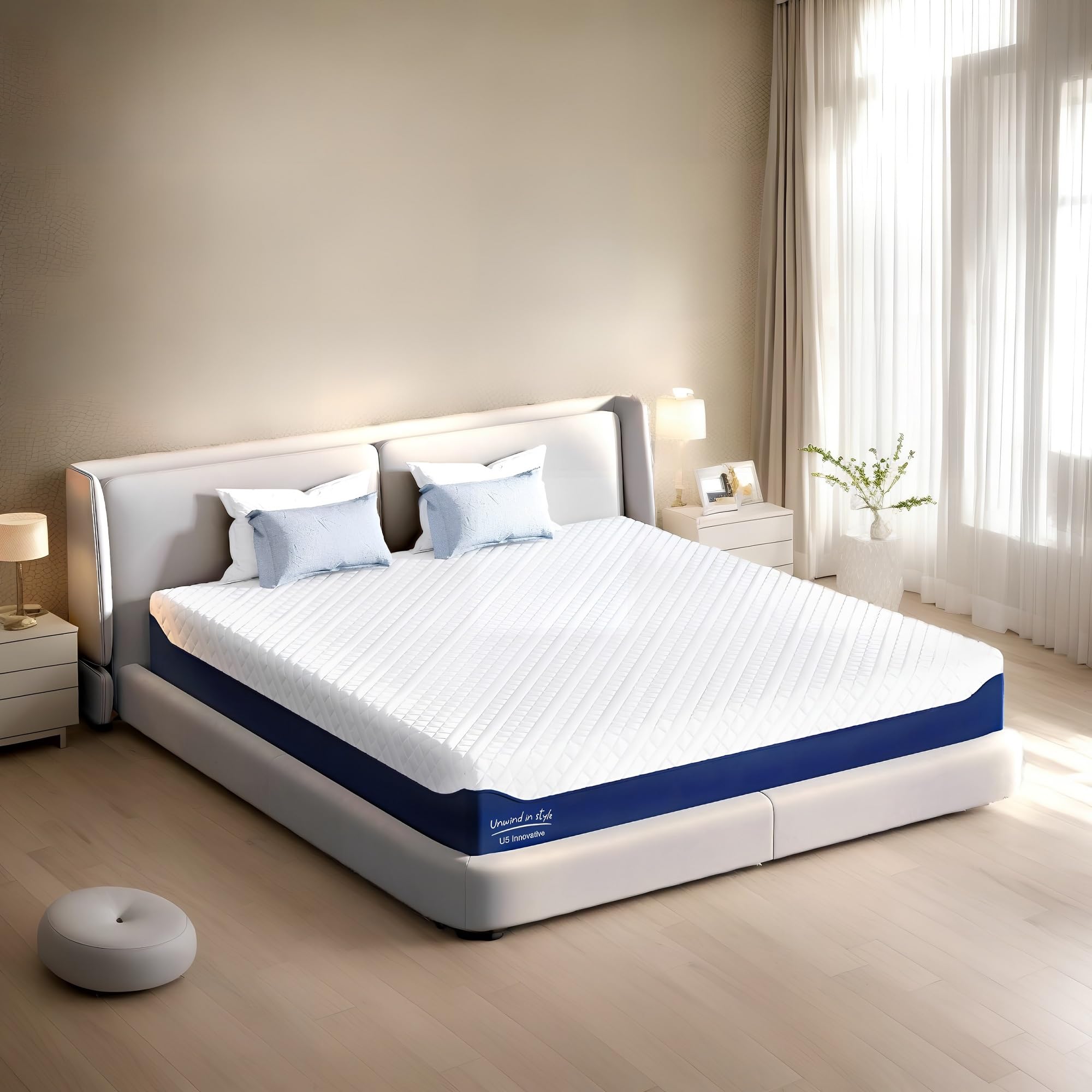 12 Inch Queen Size Green Tea Gel Memory Foam Mattress - Cooling Gel Infused, Pressure Relief, CertiPUR-US Certified & Fiberglass Free with Washable Cover - Perfect for Hot Sleepers, Back Pain Relief & Bedroom Comfort
