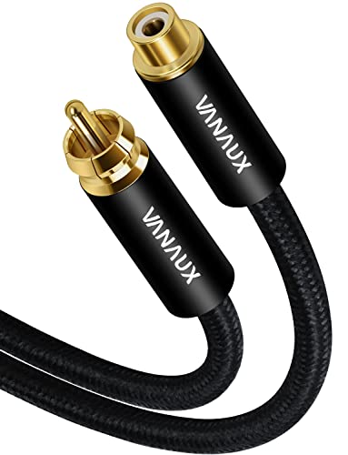 VANAUX 26ft/8m Digital Coaxial Audio Cable - Male to Female Subwoofer Extension Cable for Home Theater, Sound Bar, TV, PS4, Xbox, Playstation - High-Quality Black Audio Cord for Enhanced Bass & Surround Sound Experience