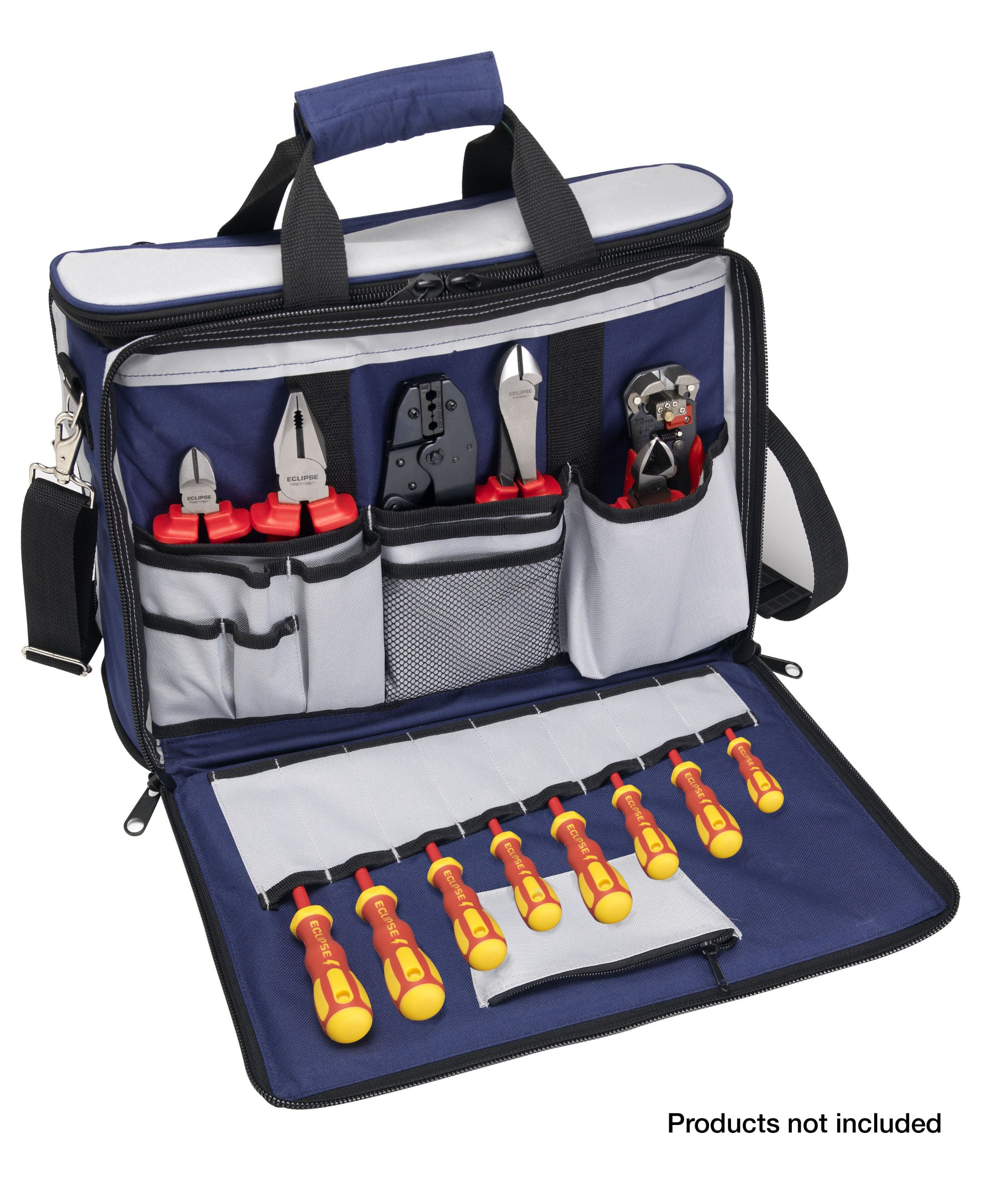 Professional Electrician Tool Case - Heavy Duty Technician Toolbox with Durable Blue Exterior | Ideal for Electricians, Technicians & DIY Home Repairs