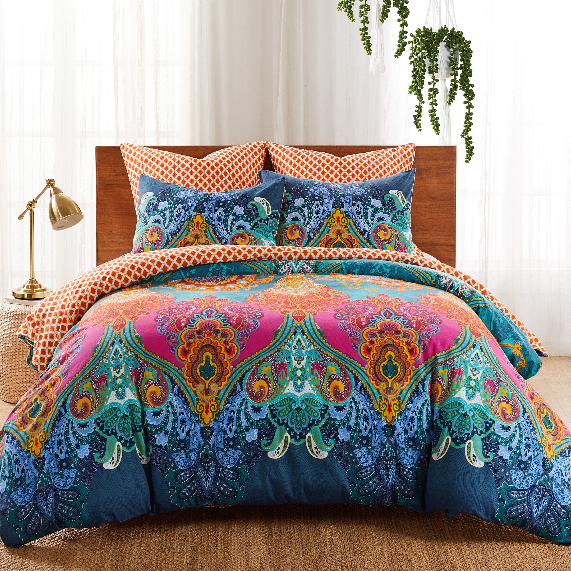 Luxury Mackenzie Duvet Cover Set - Queen Size Soft Bedding Set with Pillow Shams - Breathable Cotton Comforter Cover for Bedroom Decor - Perfect for Master Bedroom, Guest Room & Hotel Stays