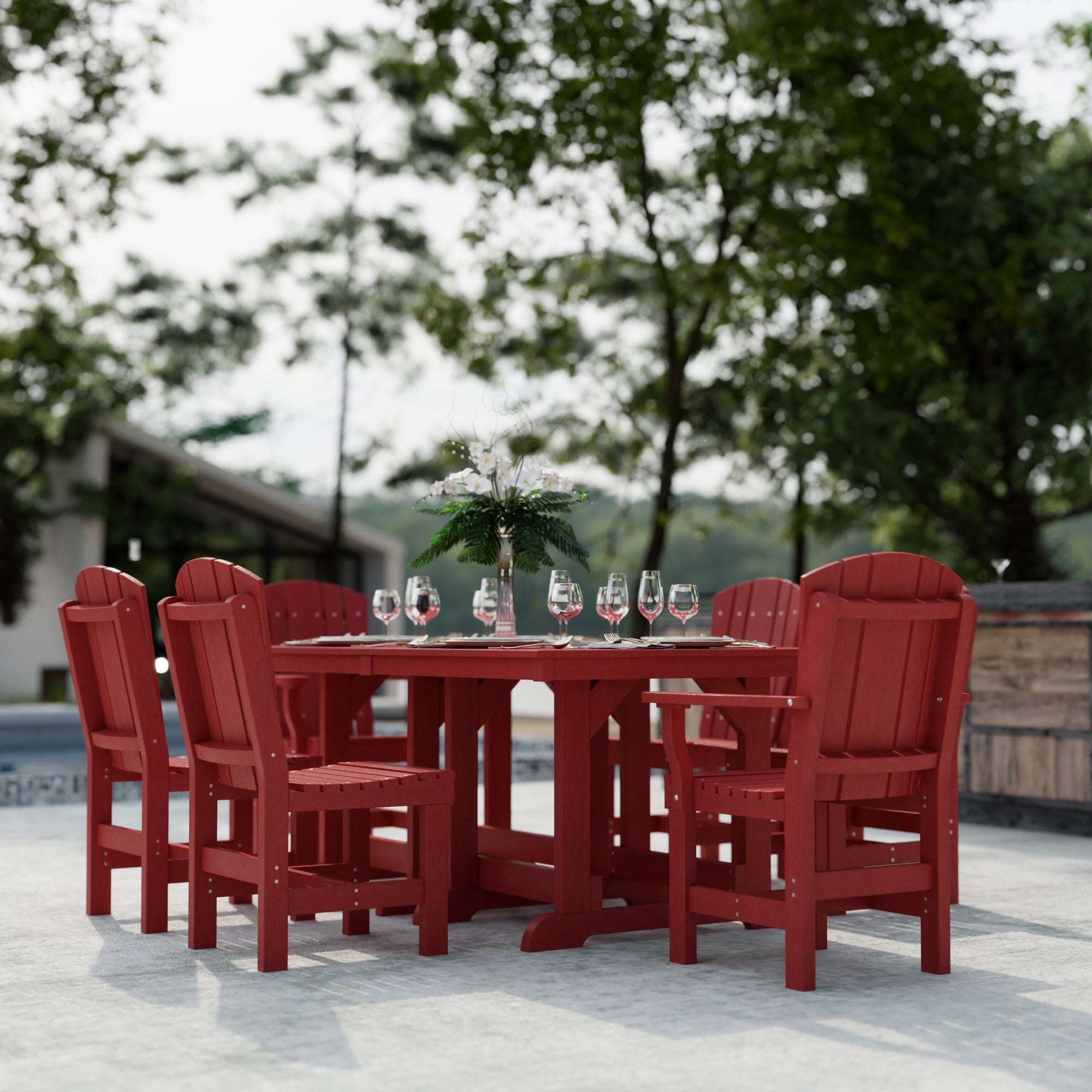 Heritage 7-Piece 44x72 Inch Dining Table Set with Chairs - Perfect for Family Gatherings, Dinner Parties & Outdoor Entertaining