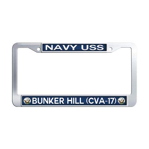 USS Bunker Hill CVA-17 Stainless Steel License Plate Cover - Durable Military-Themed Car Accessory for Navy Veterans & History Enthusiasts | Perfect for Trucks, Cars & Motorcycles