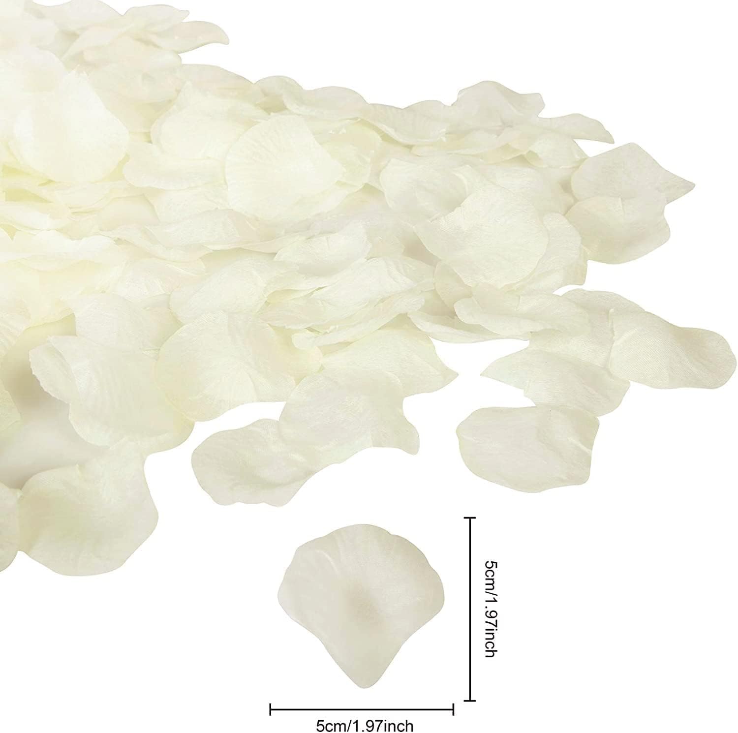 1000 PCS Artificial Silk Rose Petals - Milky White for Wedding Decor, Anniversary Party, Romantic Night & Valentine's Day - Perfect for Aisle, Table Scatter & Photo Backdrops