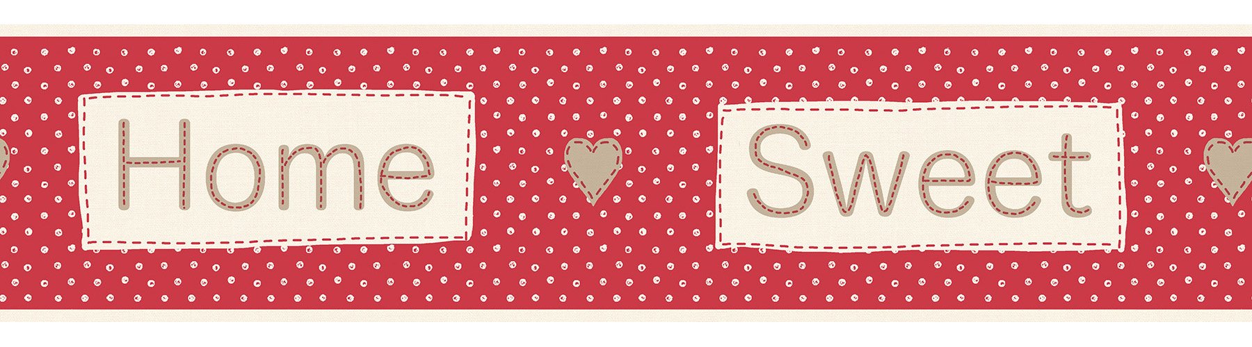 Red Home Sweet Home Peel and Stick Wall Border - Self-Adhesive Decorative Border for Bedroom, Living Room, Nursery - Easy DIY Home Decor