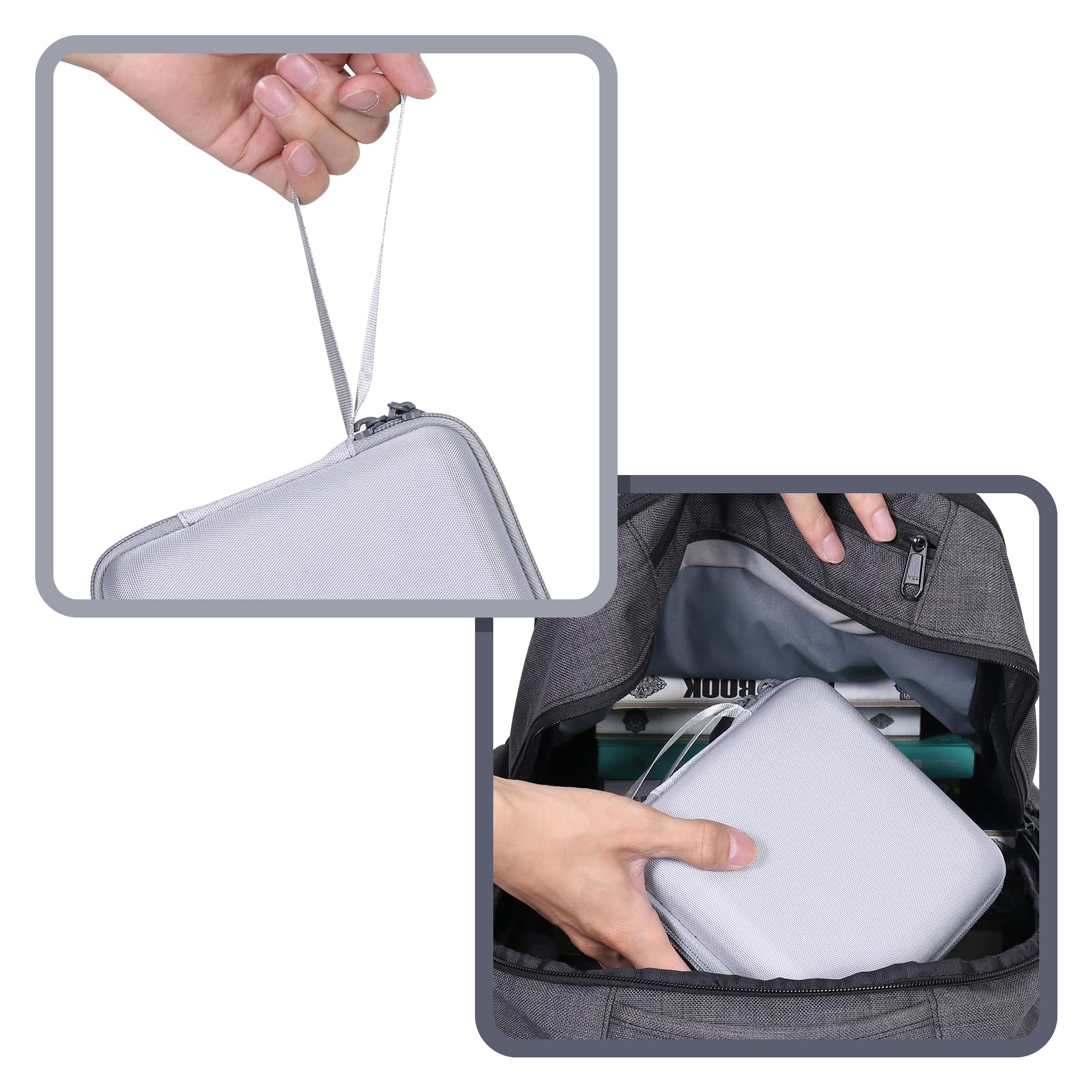 Aenllosi Hard Protective Carrying Case for Vixic D1600 Rechargeable Label Printer - Durable Grey Storage Pouch with Secure Fit - Perfect for Office, Warehouse & Retail Labeling Needs