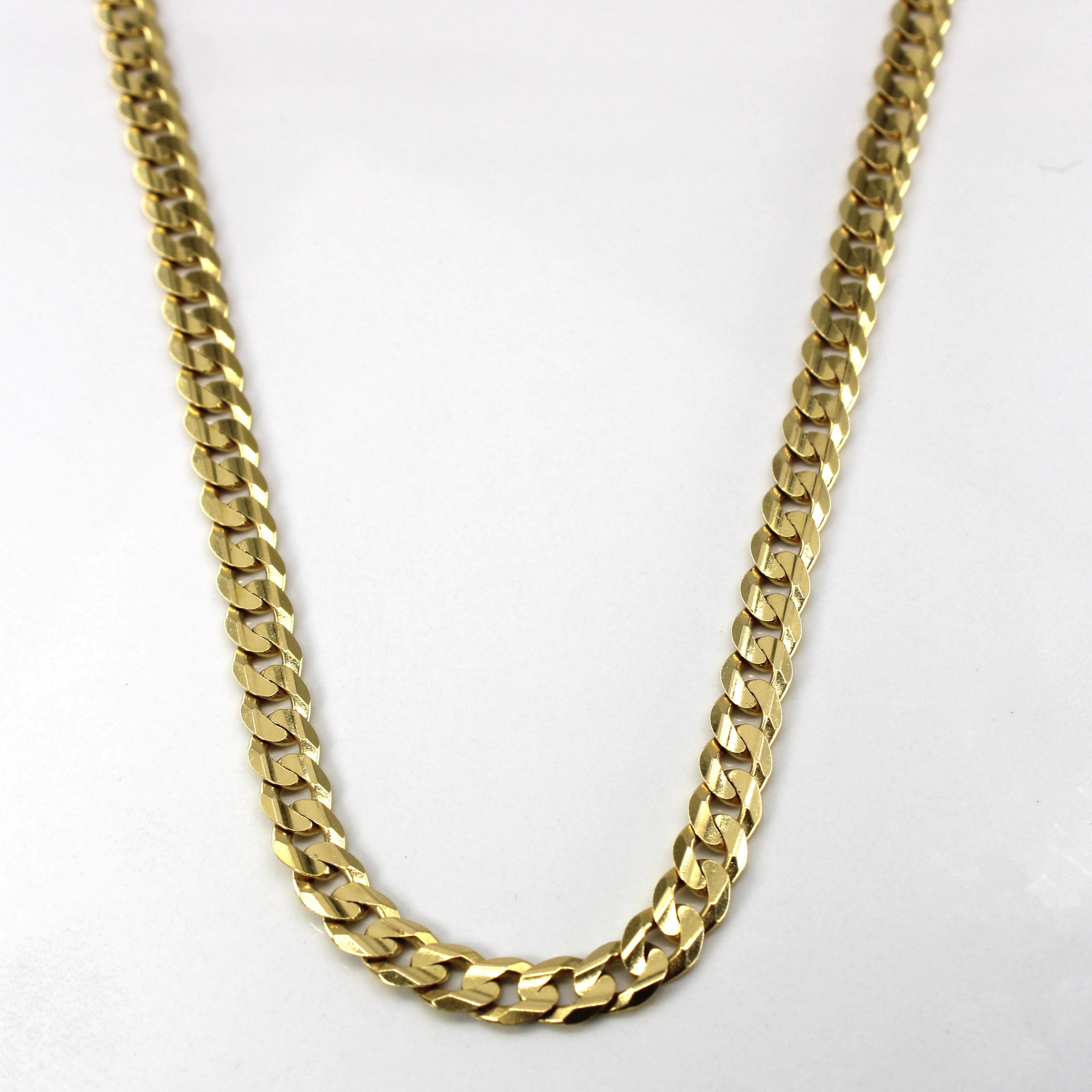 10K Yellow Gold Curb Link Chain Necklace 22 Inch - Classic Unisex Jewelry for Everyday Wear, Gifts & Special Occasions