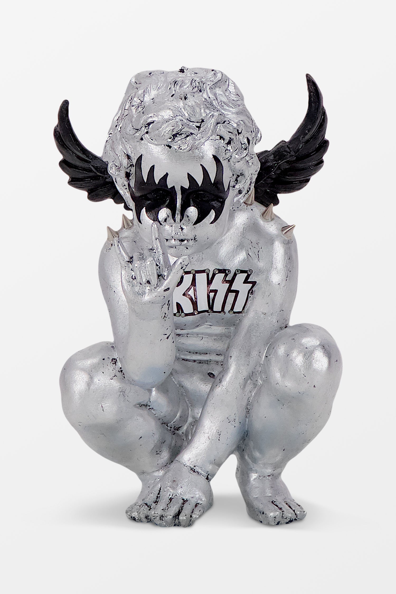 Jimmie Martin Kiss Naughty Angel Wall Art - Gothic Home Decor for Living Room, Bedroom & Office - Unique Dark Aesthetic Painting for Modern Interiors