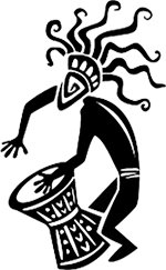 5-Inch Black Tribal Art Bongo Player Vinyl Decal Sticker - Twin Pack (2 in 1) - Perfect for Laptops, Cars, Walls & DIY Crafts