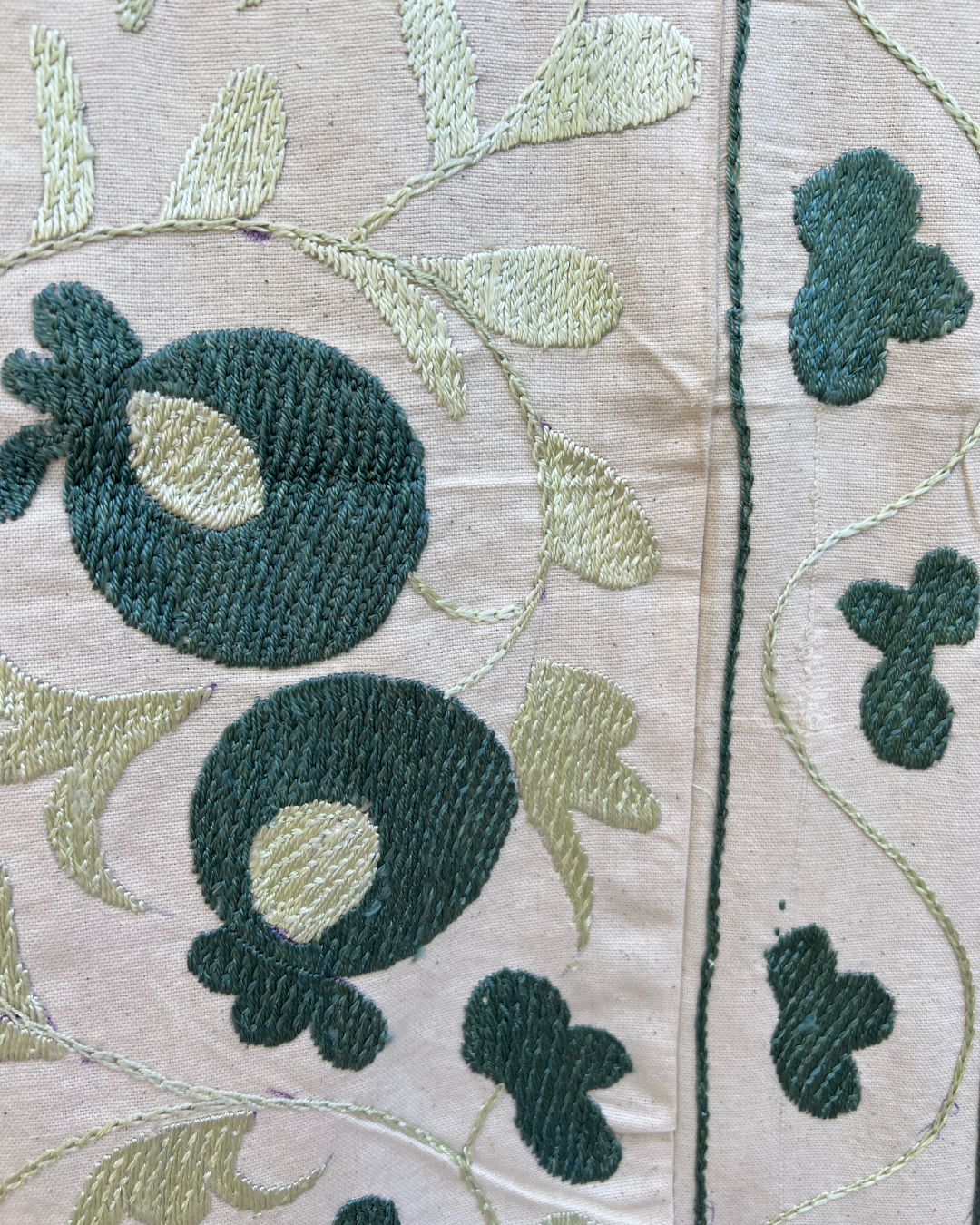 Authentic Suzani No. 223 Embroidered Textile - Handmade Uzbek Cotton Pillow Cover or Wall Hanging Decor for Boho Chic Home & Wedding Decorations