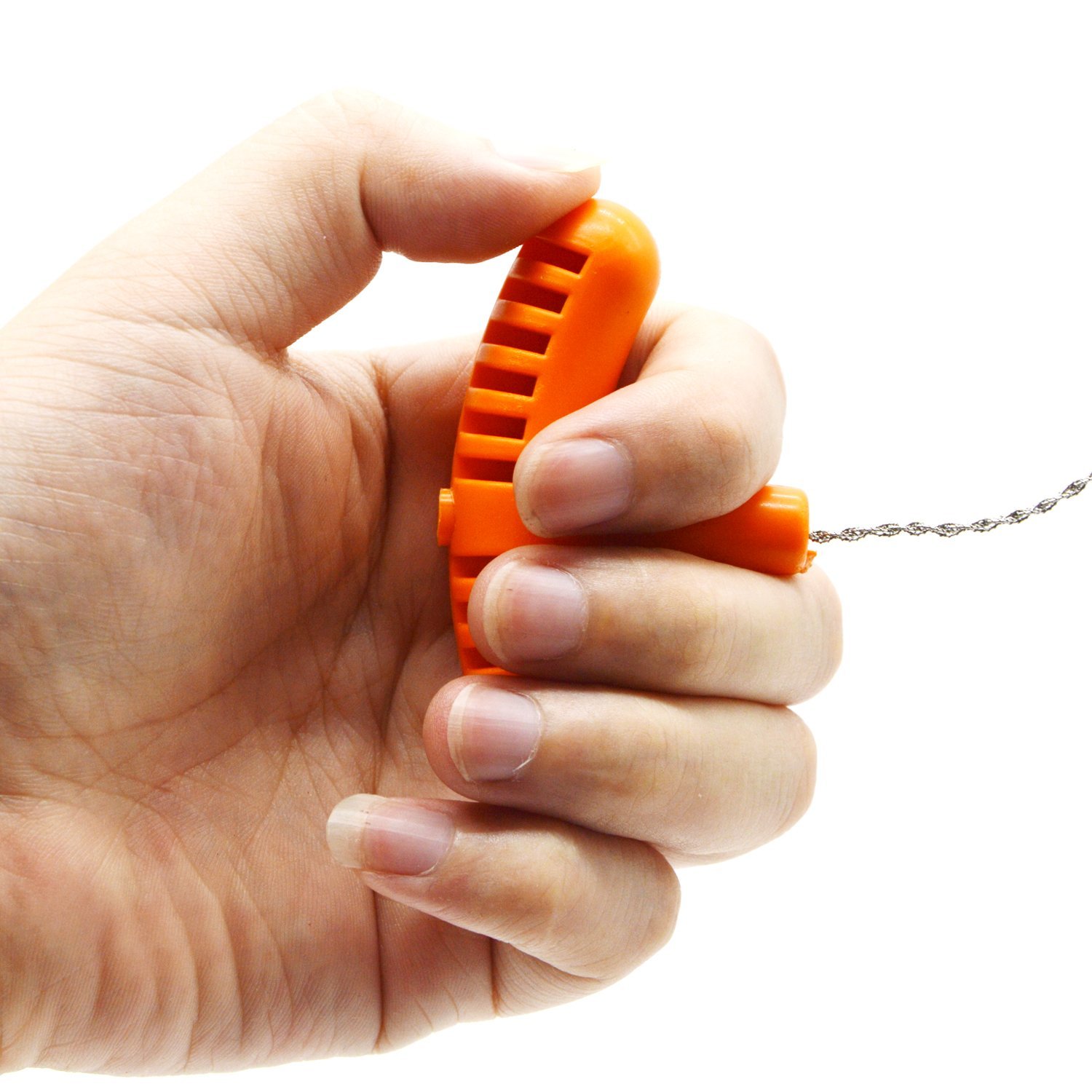 2PCS Survival Chain Saw for Hunting Fishing Camping - Orange Handles
