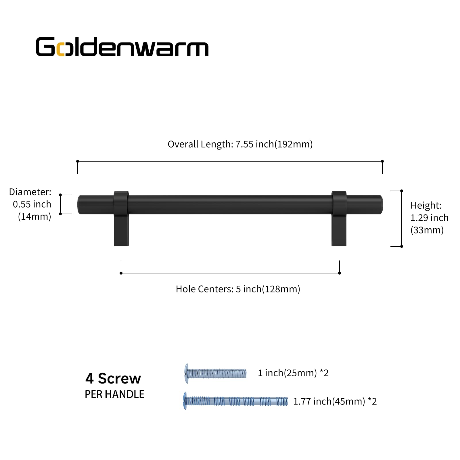 25 Pack 5 Inch Black Cabinet Pulls - Matte Kitchen Drawer Handles, Zinc Allay Dresser Hardware for Cabinets, Drawers & Furniture - Modern Upgrade for Home, Office & Commercial Spaces