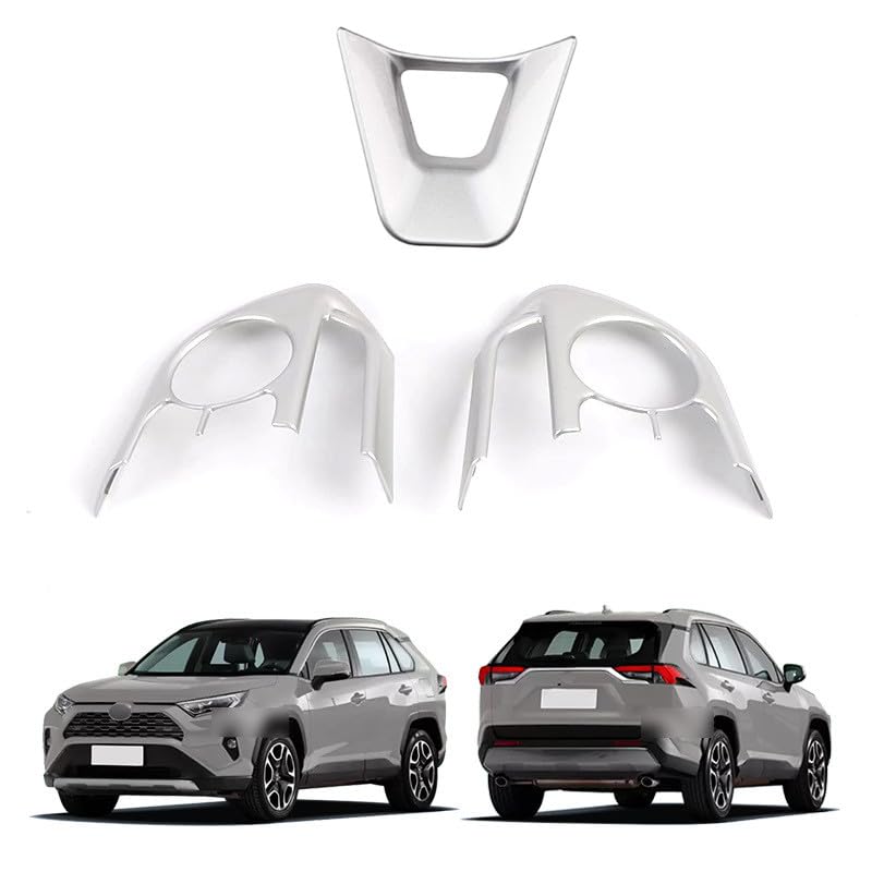 Silver Steering Wheel Trim for Toyota RAV4 XA50, Corolla, Avalon 2019-2024 - Premium Car Interior Upgrade