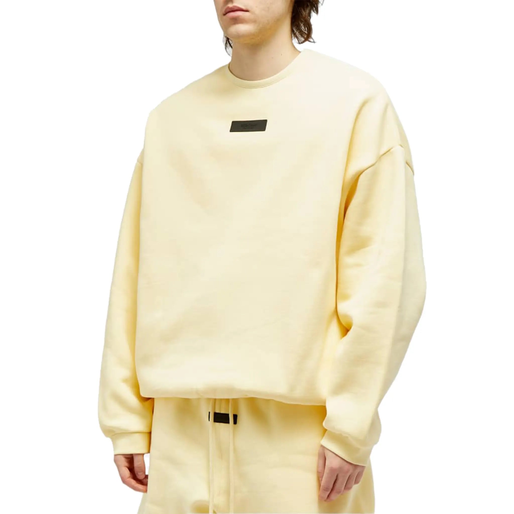 Fear of God Essentials Garden Yellow Crewneck Sweatshirt (FW23) - Men's Casual Pullover for Streetwear & Loungewear