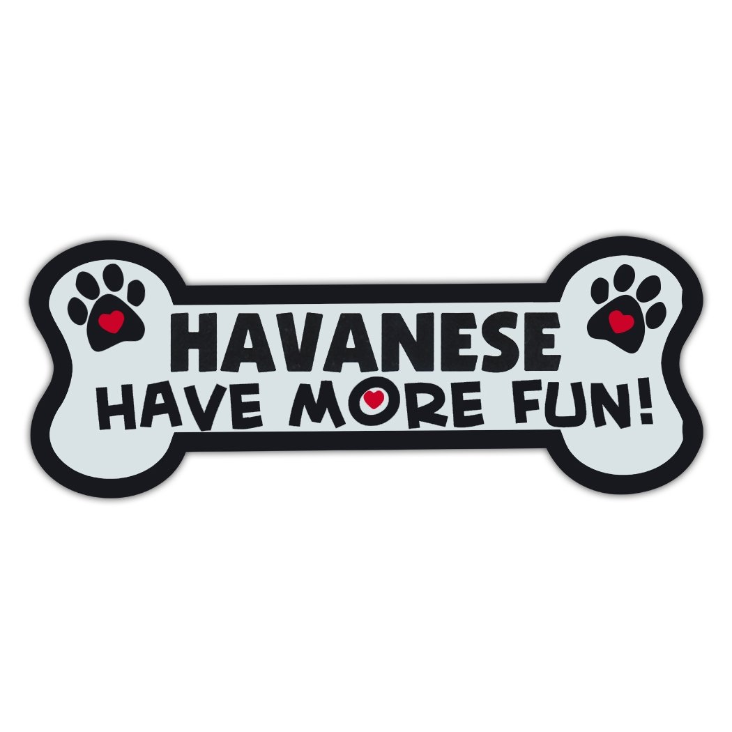 Funny Havanese Dog Bone Fridge Magnet - 7.25x2.75