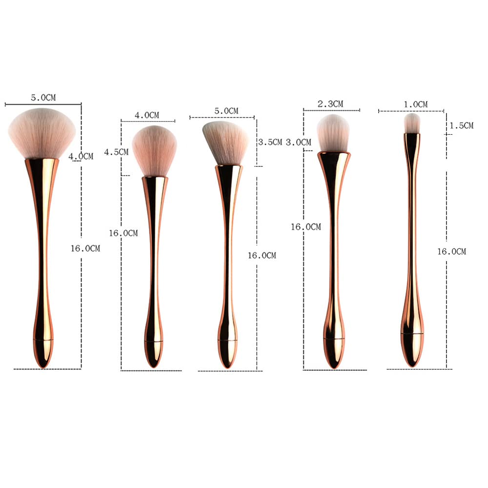 10pcs Synthetic Makeup Brush Set - Foundation, Blush & Eyeshadow for Flawless Beauty