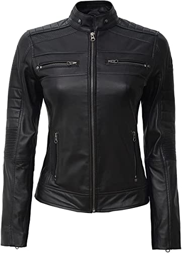 Women Black Cafe Racer Jacket