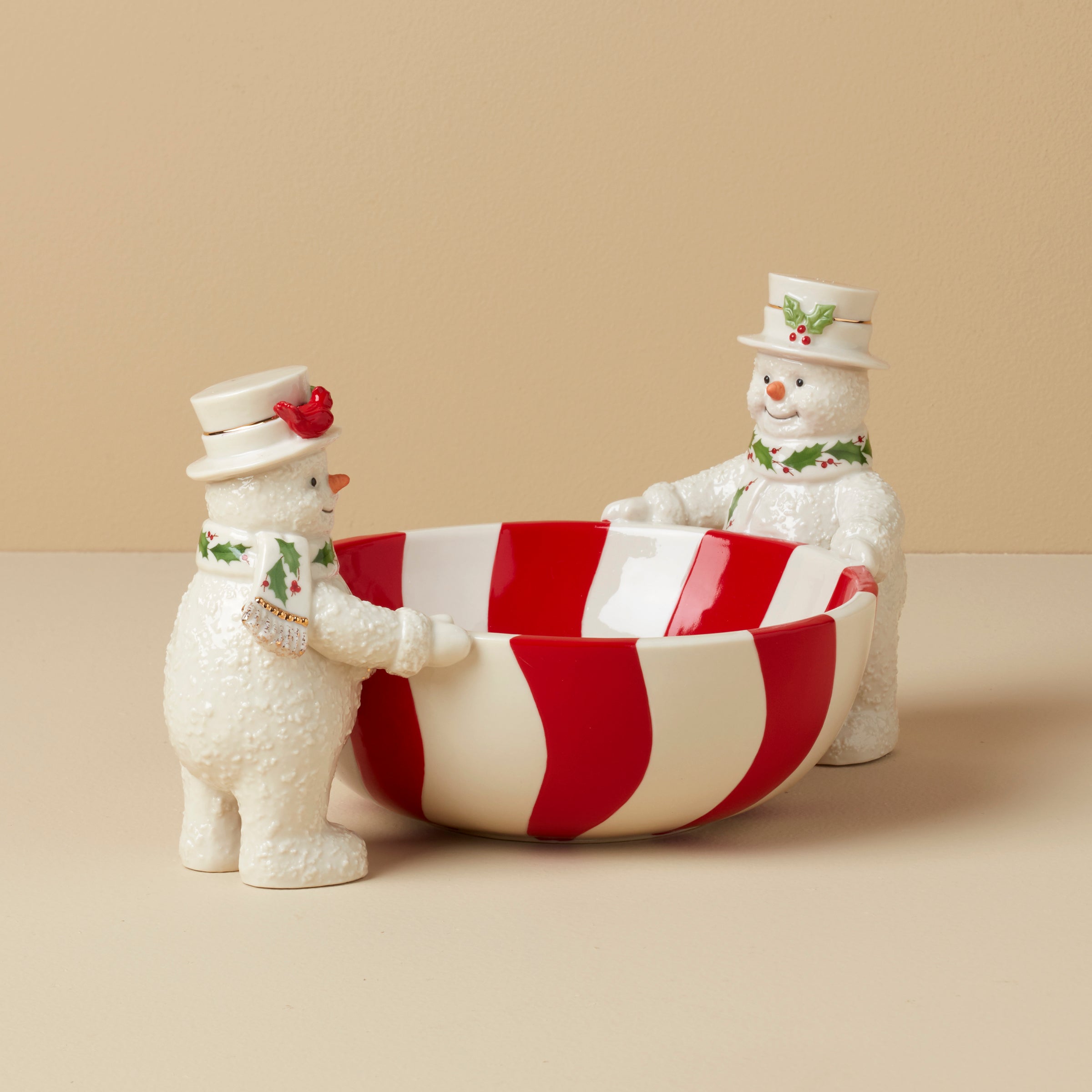 Happy Holly Days Treat Bowl - Festive Holiday Candy & Cookie Serving Dish for Christmas Parties, Home Decor & Gift Giving