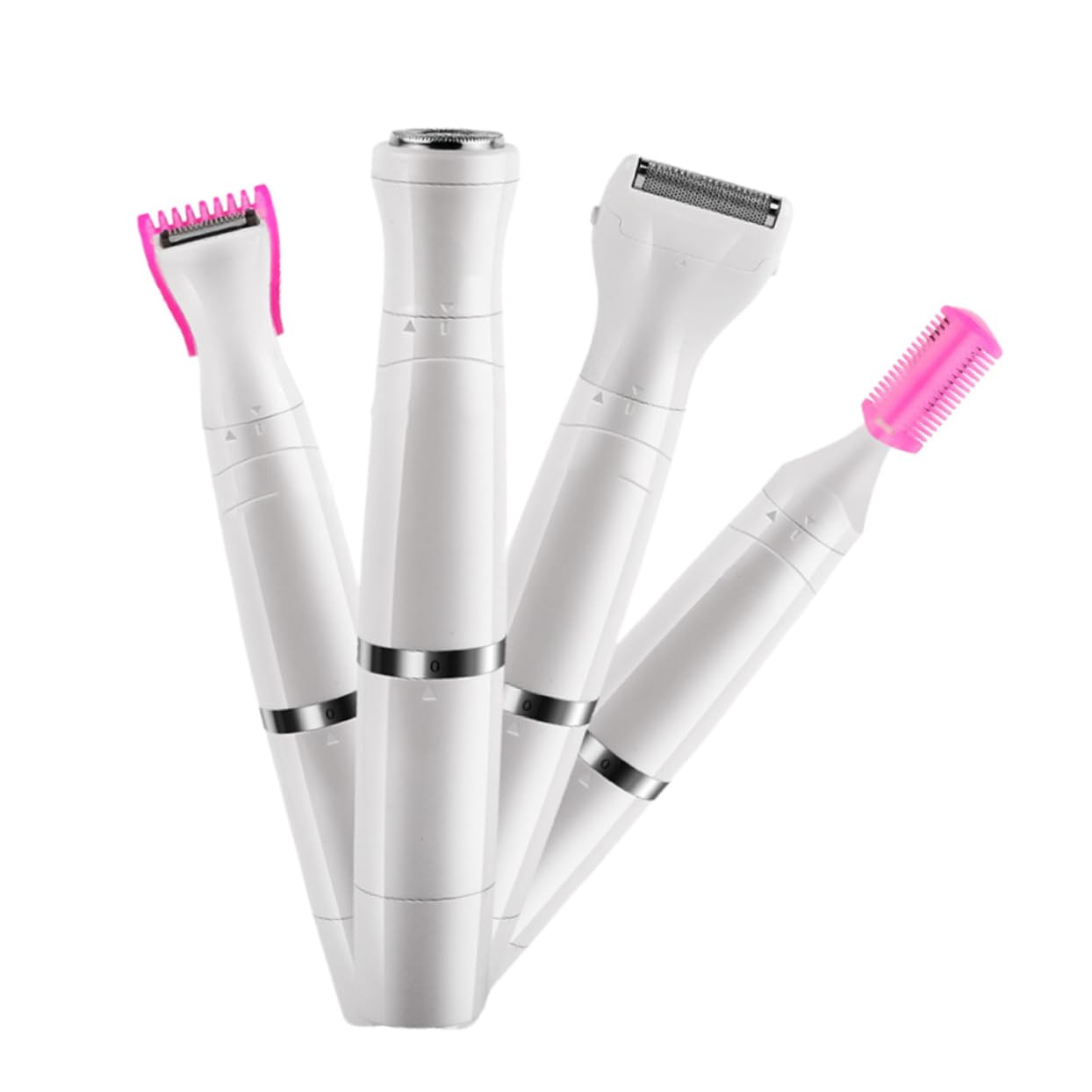 Pearl White USB Rechargeable 4-in-1 Electric Razor for Women - Painless Hair Removal, Smooth Skin, Underarm & Body Shaver - Perfect for Travel, Gym & Daily Beauty Routine