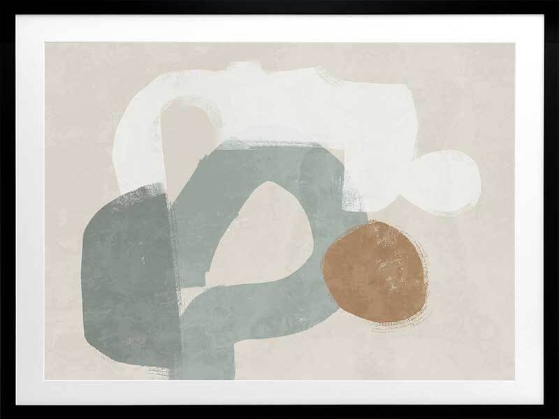 At Ease Light Teal Framed Art Print - Modern Wall Decor for Living Room, Bedroom & Office - Perfect Home & Office Decoration