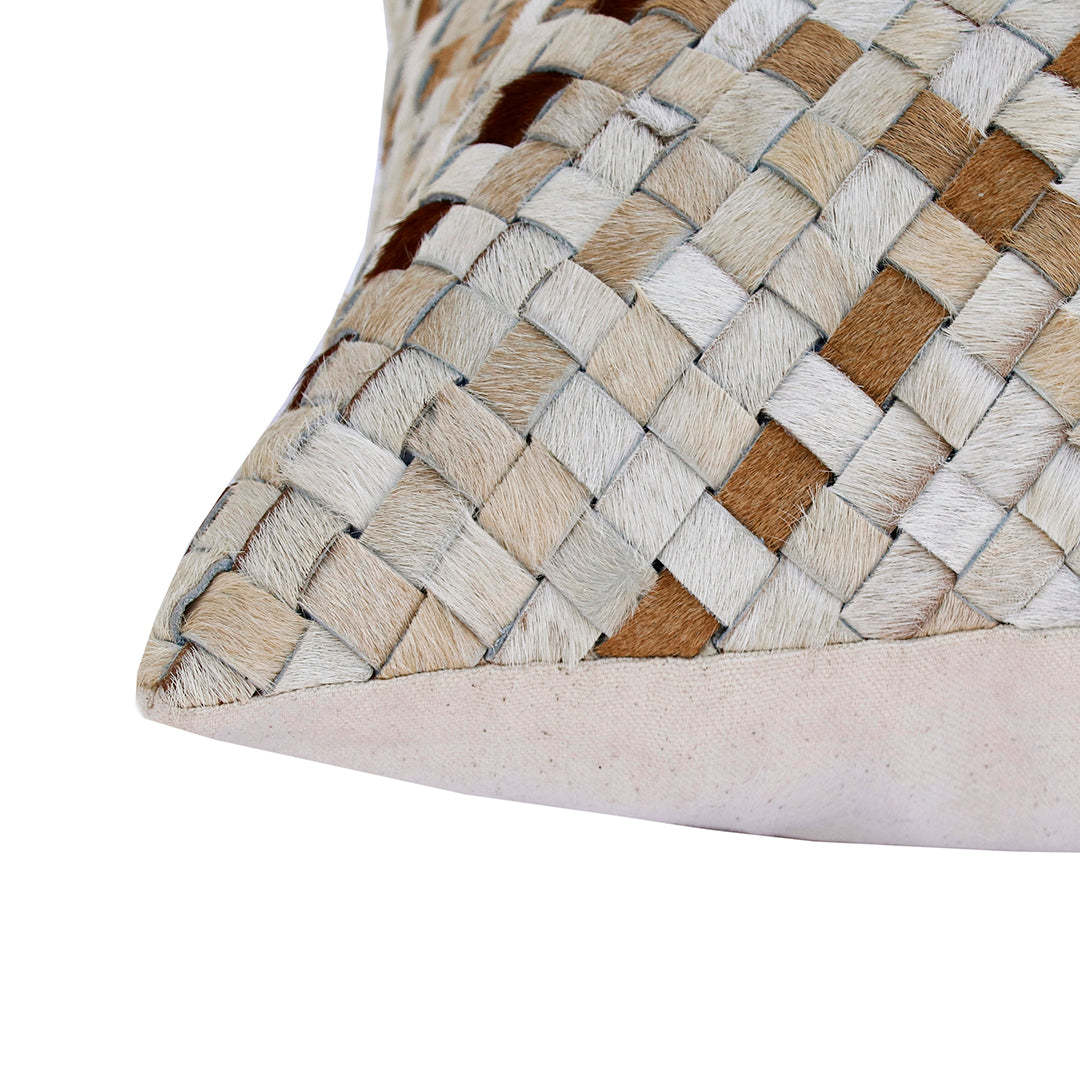 Handwoven Basketweave Lumbar Pillow - Supportive Decorative Throw Pillow for Sofa, Bed, Couch - Perfect for Living Room, Bedroom & Office Comfort