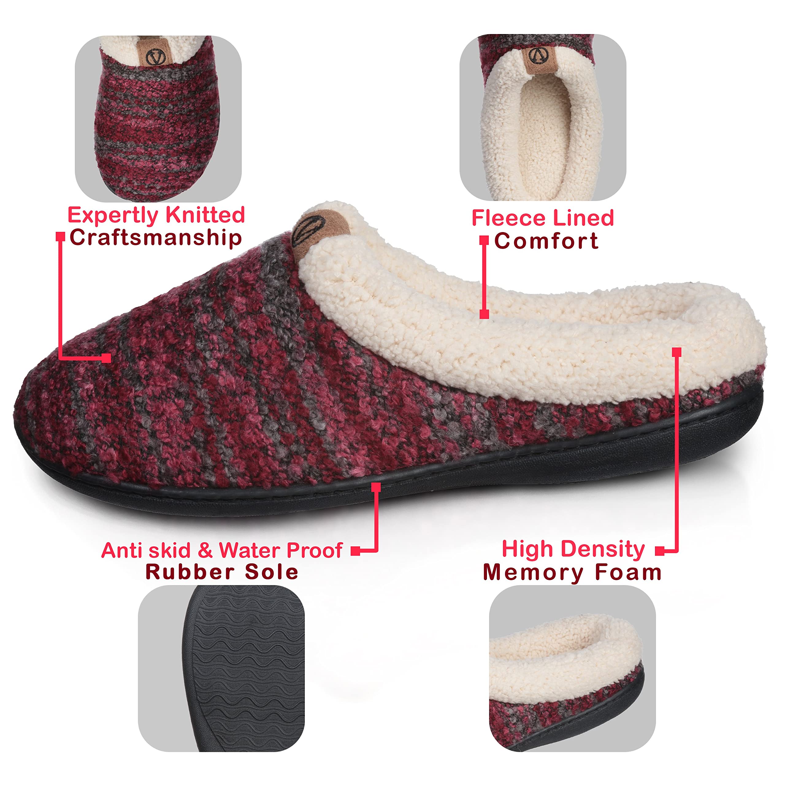 Mommy and Me Matching Slippers - Mother Daughter Crochet Knitted Fleece-Lined Clog Slippers - Cozy Homewear for Family Bonding Time