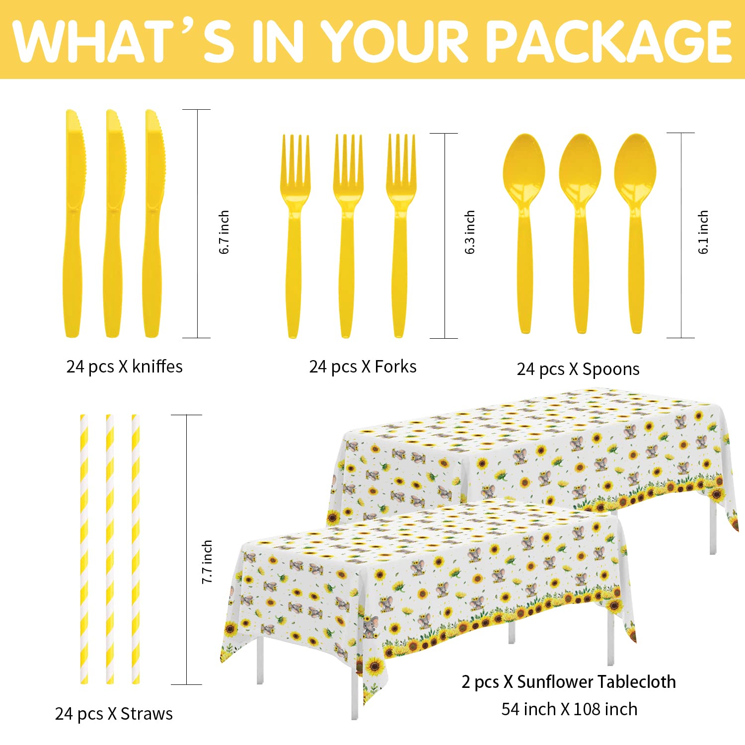 Xigejob Elephant Baby Shower Party Supplies Set - 24-Piece Tableware Kit with Plates, Cups, Napkins, Tablecloth, Cutlery & Straws | Perfect for Elephant-Themed Baby Showers, Birthday Parties & Nursery Decorations