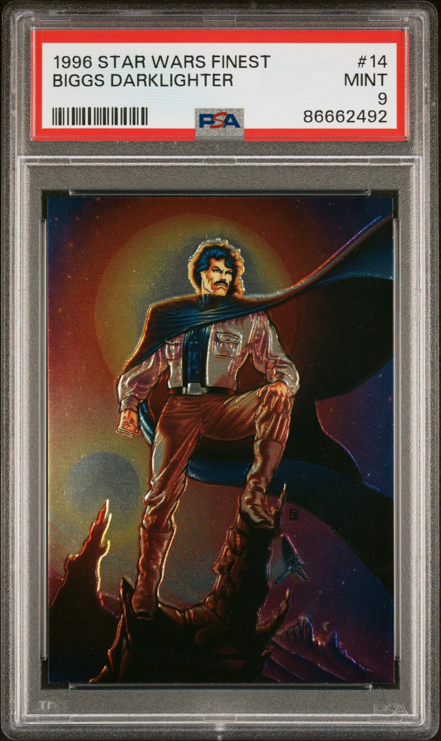 1996 STAR WARS FINEST BIGGS DARKLIGHTER #14 PSA 9 MINT Trading Card - Rare Collectible for Star Wars Fans & Card Collectors - Perfect for Display, Investment & Gaming Memorabilia