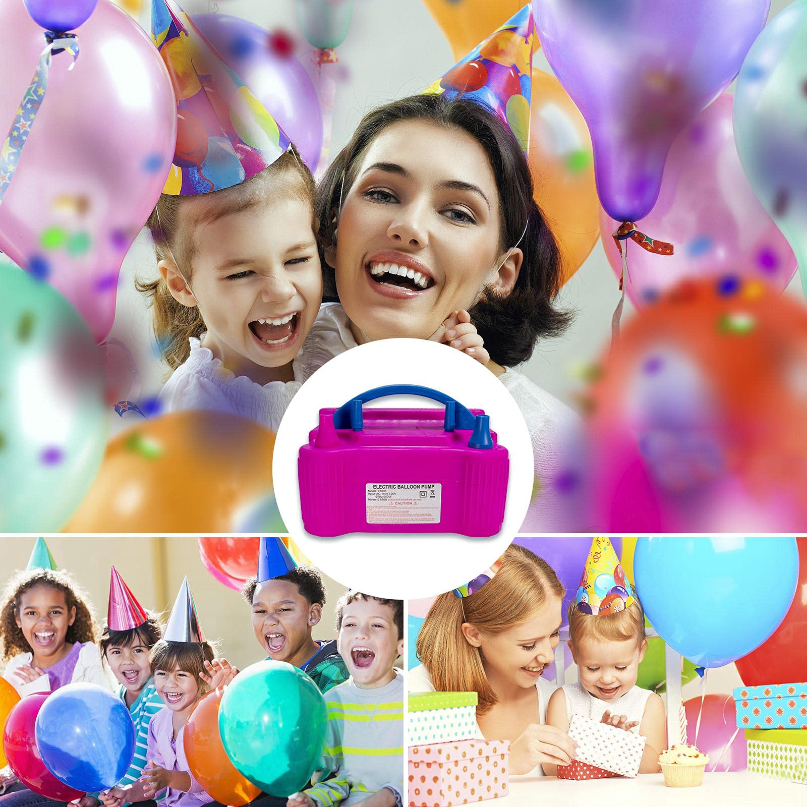 Portable Electric Balloon Pump - 110V 600W Fast Inflation for Party, Wedding, Holiday Decorations - Perfect for Birthday Celebrations, Baby Showers & Event Decor