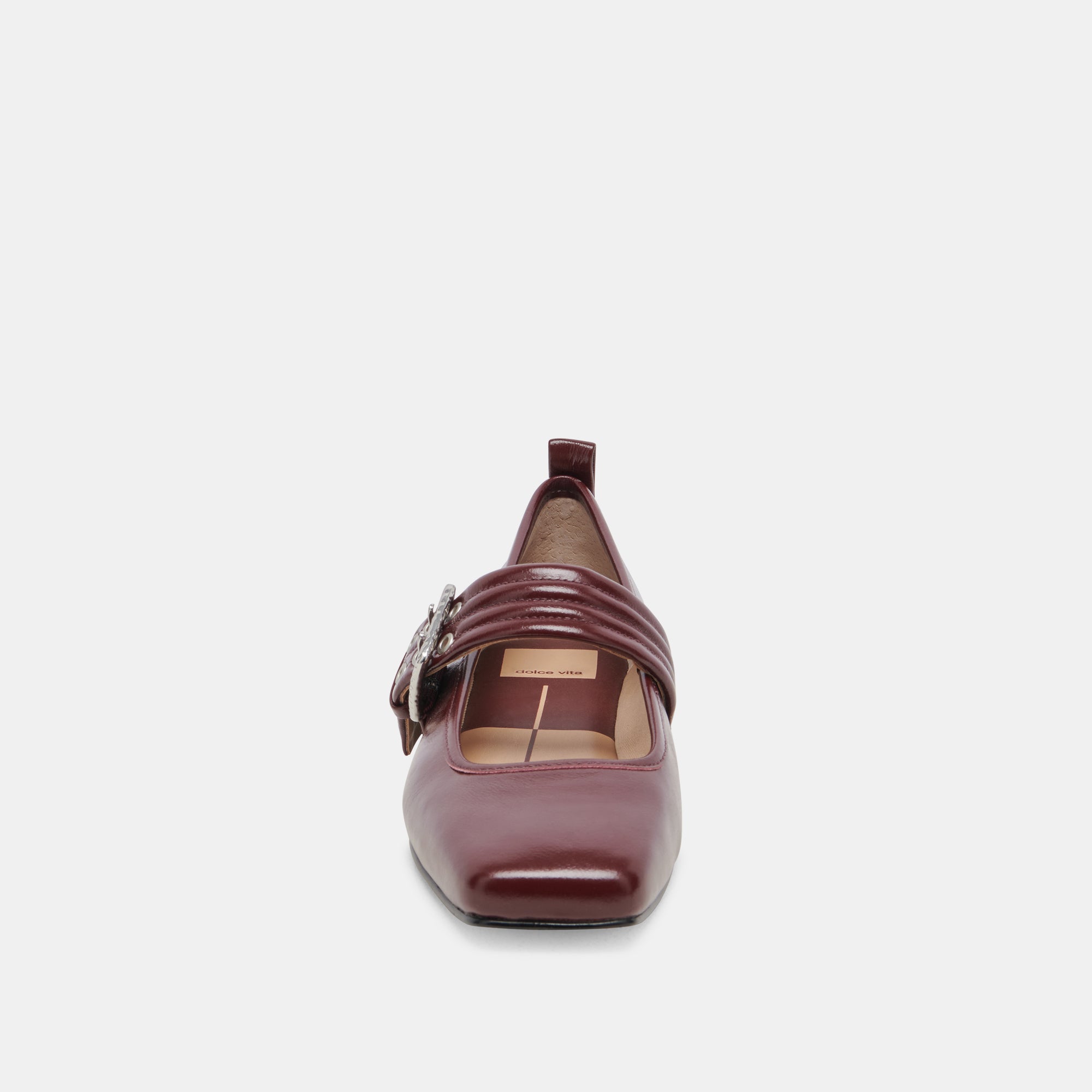 Arora Women's Ballet Flats - Burgundy Crinkle Patent Leather Slip-On Shoes for Work, Office & Casual Wear