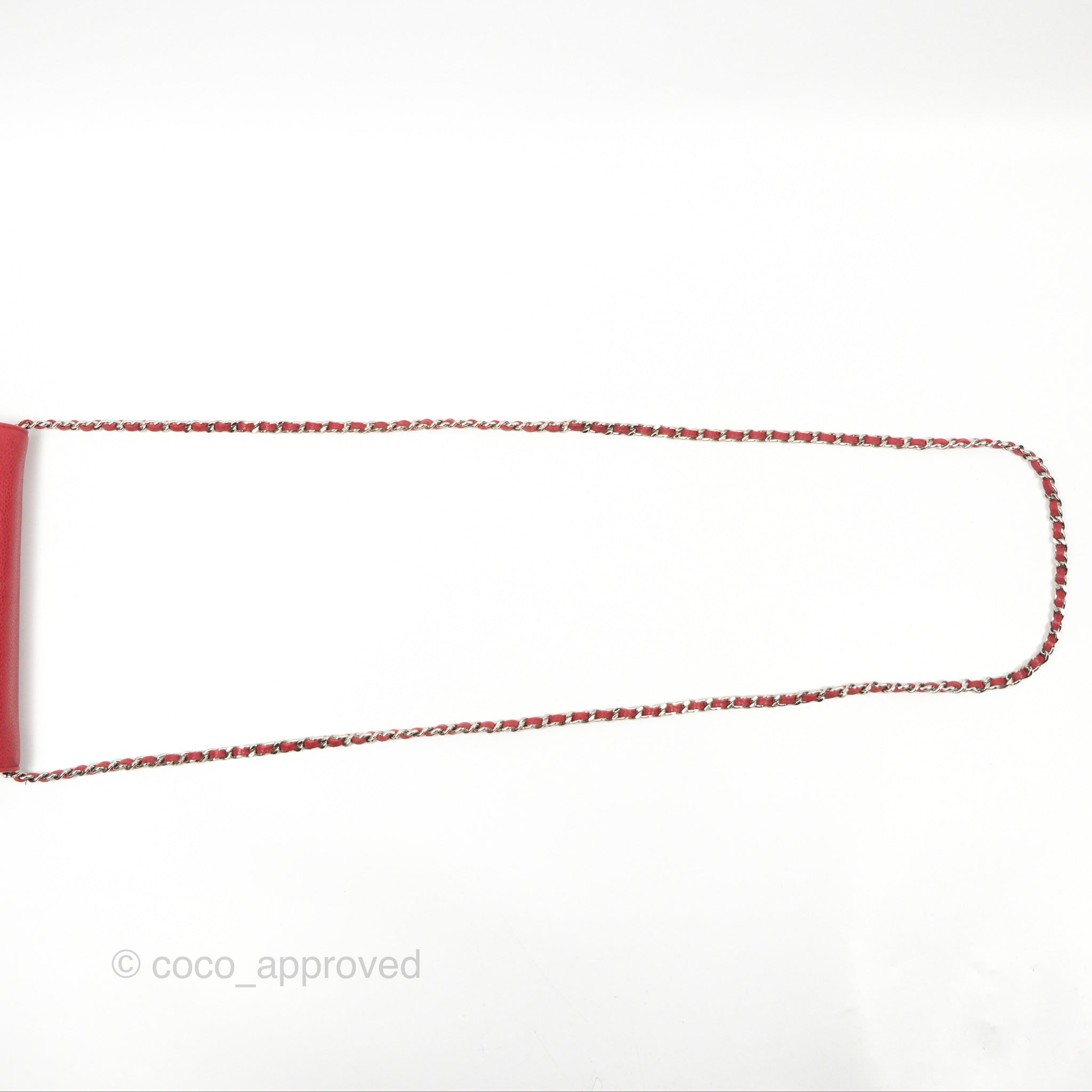Chanel CC Wallet On Chain WOC Crossbody Bag - Red Caviar Leather with Silver Hardware | Perfect for Evening Events, Parties & Date Nights