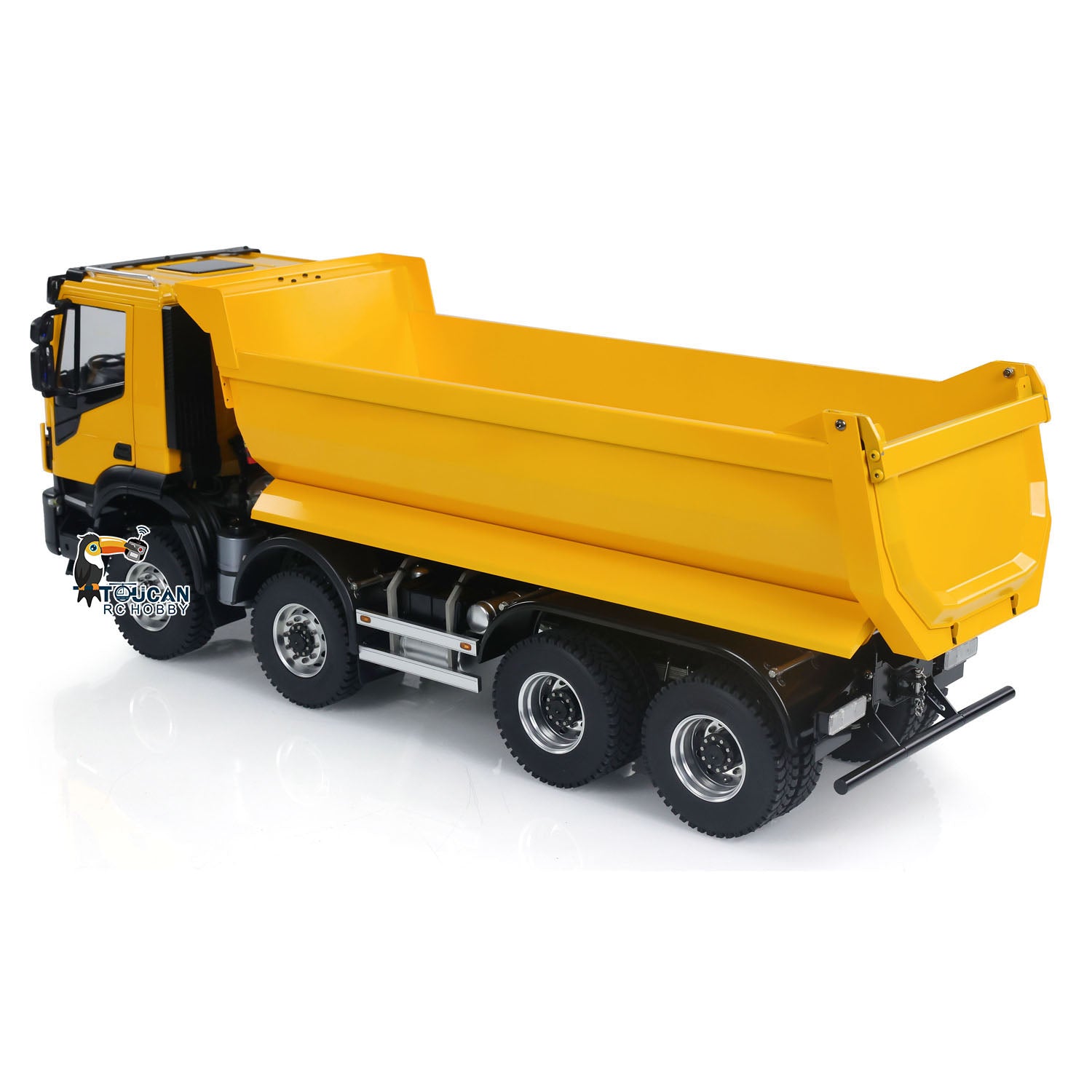 1/14 Scale 8x8 Hydraulic RC Dump Truck - Metal Remote Control Tipper Car with Realistic Sound & Light Effects (67x18.5x25cm) - Ready-to-Run Assembled & Painted Model - Perfect for Construction Site Play, Collectors Display & RC Hobby Enthusiasts