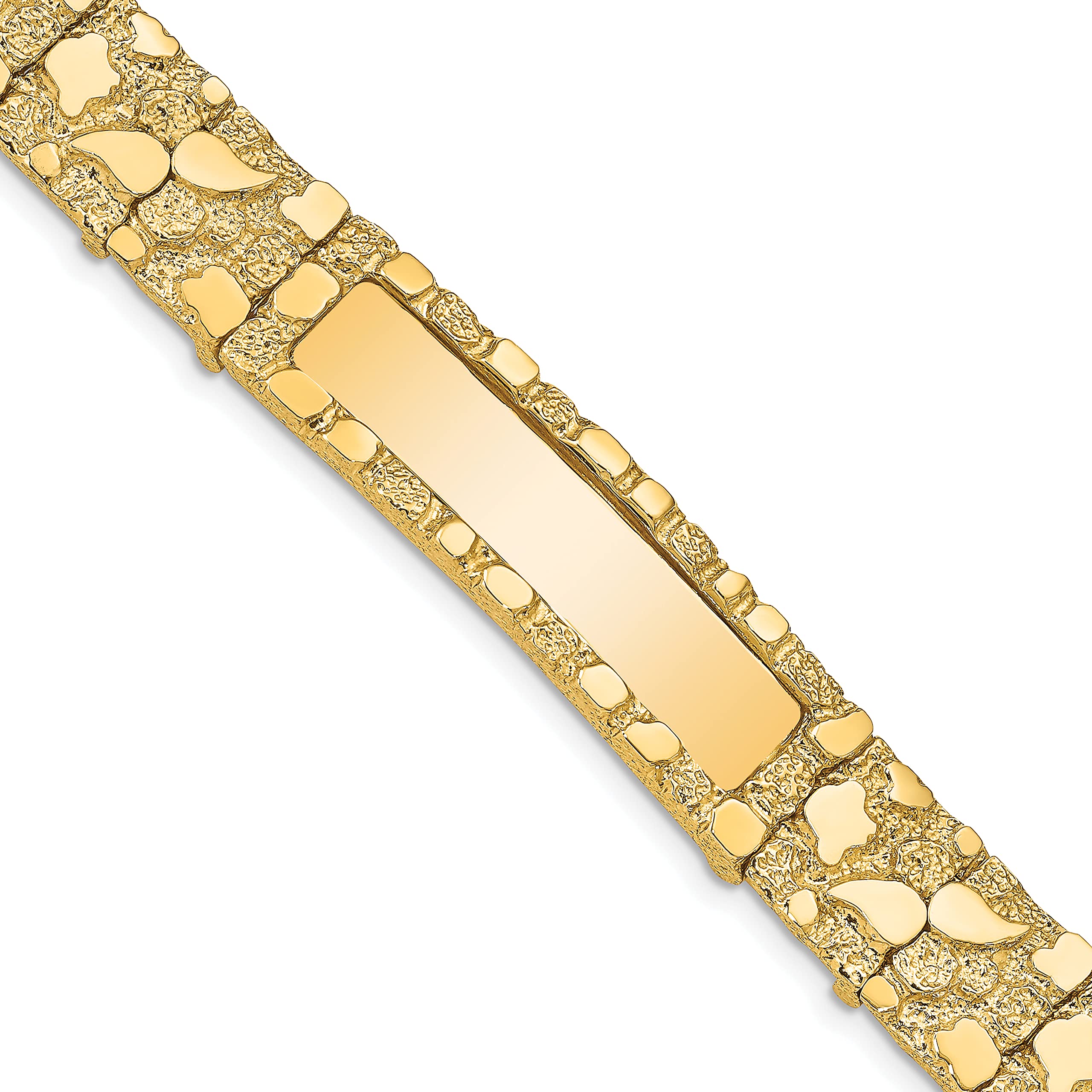14k Yellow Gold 12mm Nugget ID Bracelet & Anklet - 7
