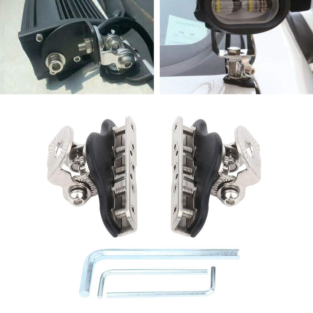INEEDUP LED Light Pod Metal Hood Mount Bracket Kit - Black A-Pillar Dual Cube Mounts for 2007-2018 Jeep Wrangler JK - Durable Off-Road Lighting Accessories for Enhanced Night Visibility