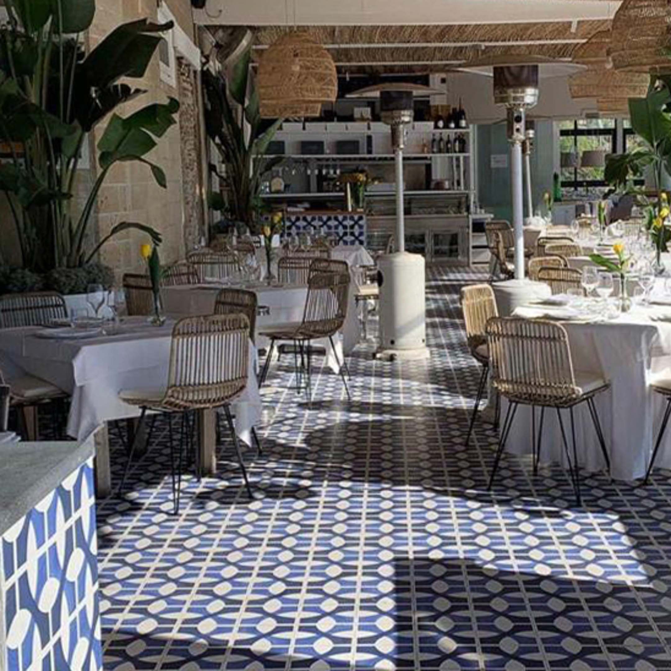 Vita Sole 03 Spanish Encaustic Cement Tiles - Handmade Orange County Terracotta Floor & Wall Tiles for Kitchen, Bathroom, Patio & Outdoor Decor