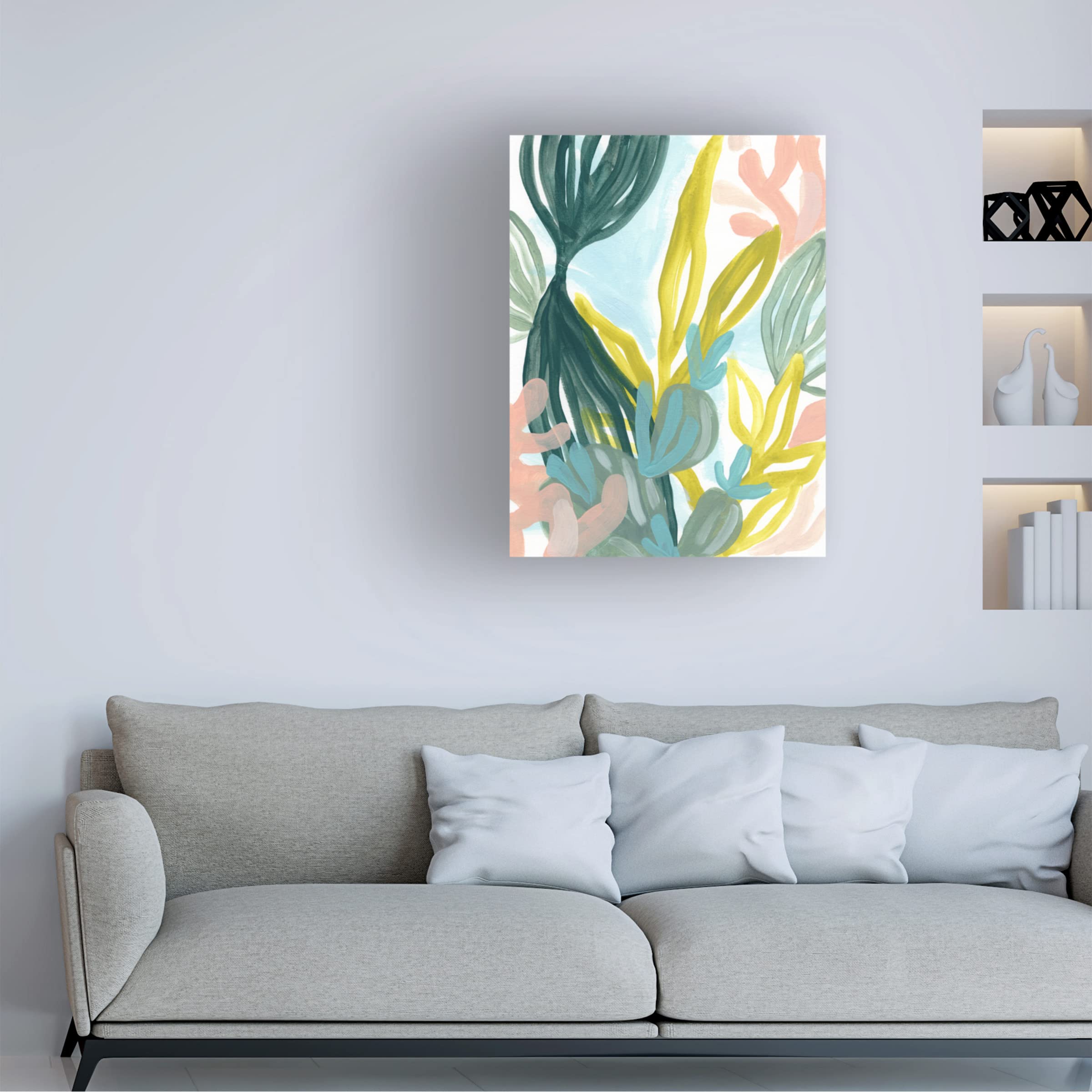 Trademark Fine Art 'Coral Garden I' Canvas Wall Art Print by June Erica Vess - Vibrant Ocean Painting for Living Room, Bedroom & Office Decor