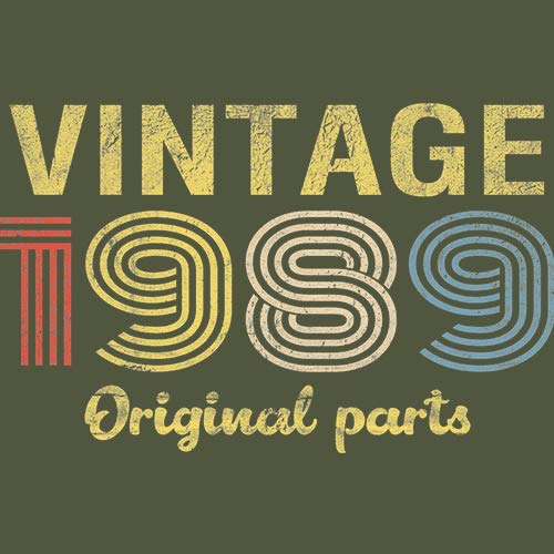 Vintage 1989 Retro 36th Birthday Gift for Men - Original Parts Themed T-Shirt - Perfect for 36th Birthday Parties & Nostalgic Celebrations