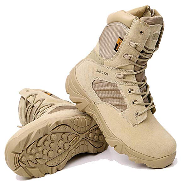 Men's Tactical Boots - Lightweight Military Combat Boots for Outdoor Hiking, Work & Duty Use - Durable Army Boots for Men