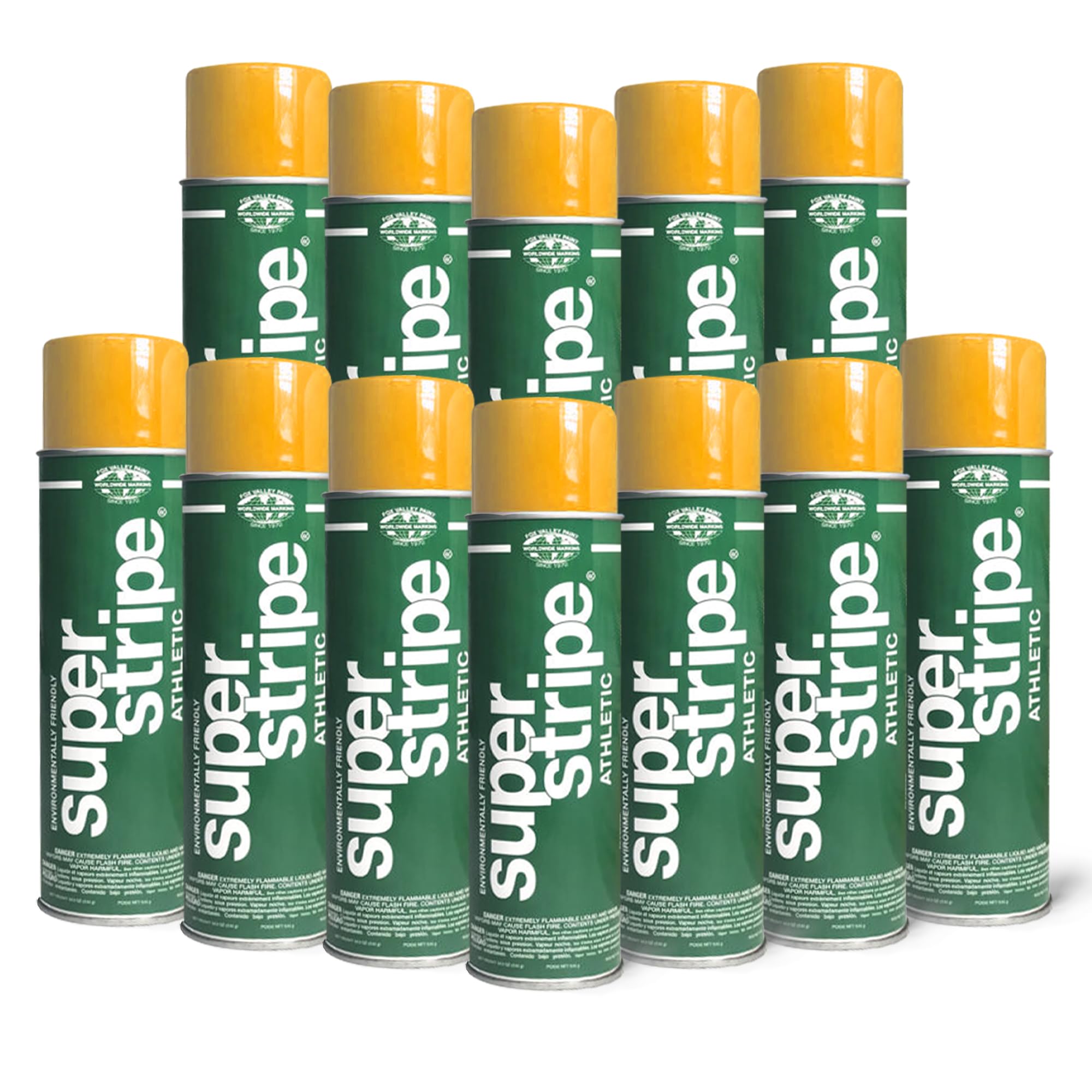 Fox Valley Athletic Field Marking Paint - 18 oz (Pack of 12) - Easy to Use Sports Field Paint for Grass, Turf, Tennis & Basketball Courts - Athletic Gold - Perfect for Outdoor Sports, School Events & Professional Field Maintenance