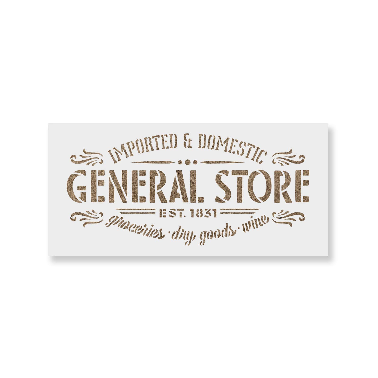Professional Wine Sign Stencil for General Store & Groceries - Durable Goods Stencil for High-Quality Signage | Perfect for Retail Displays, Bar Decor & DIY Projects
